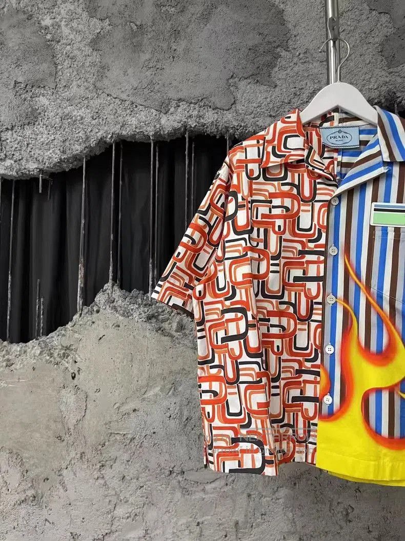 Prada Prada Double match18fw flame stripe stitching short. Size US S / EU 44-46 / 1 - 3 Thumbnail