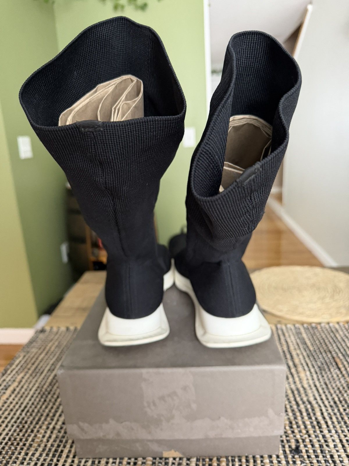 Rick Owens Drkshdw Rick Owens DRKSHDW Black Sock Sneakers (size 42) Size US 9 / EU 42 - 3 Thumbnail