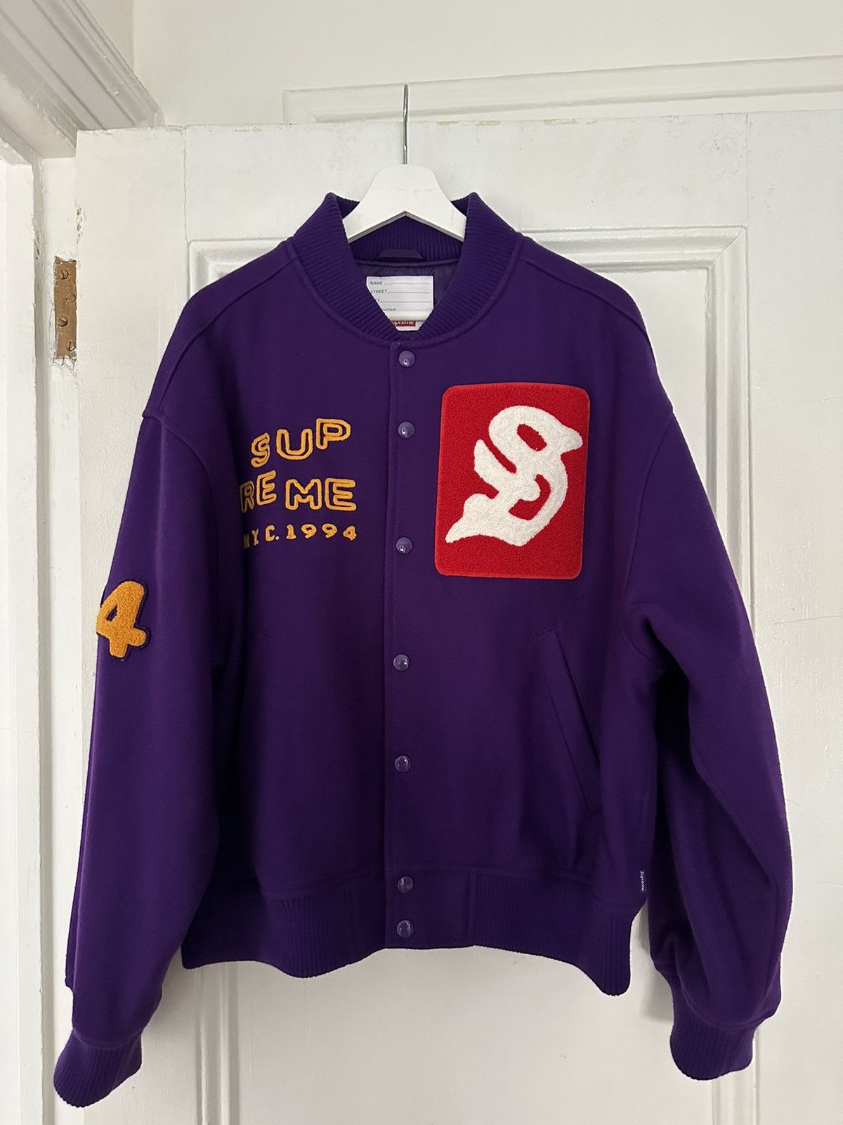 Supreme Harlequin Wool Varsity Jacket | Grailed