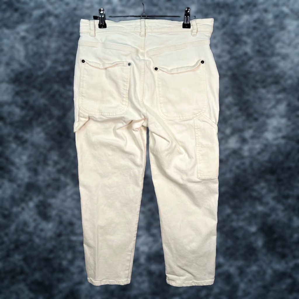 Frame FRAME Womens Jeans Cropped High Rise White Cotton/Denim Carpenter 28 Inseam 23 Regular Size 28 Vintage? No Size 28" / US 6 / IT 42 - 1 Thumbnail
