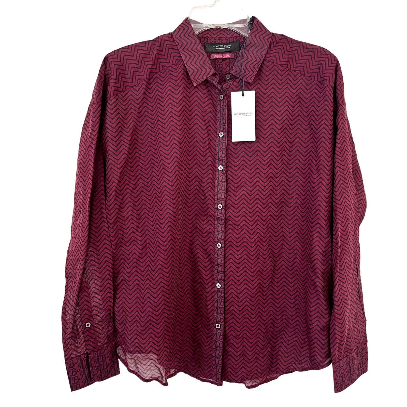Scotch & Soda Scotch & Soda Long Sleeve Button Up Semi Sheer Shirt Size S / US 4 / IT 40 - 1 Thumbnail