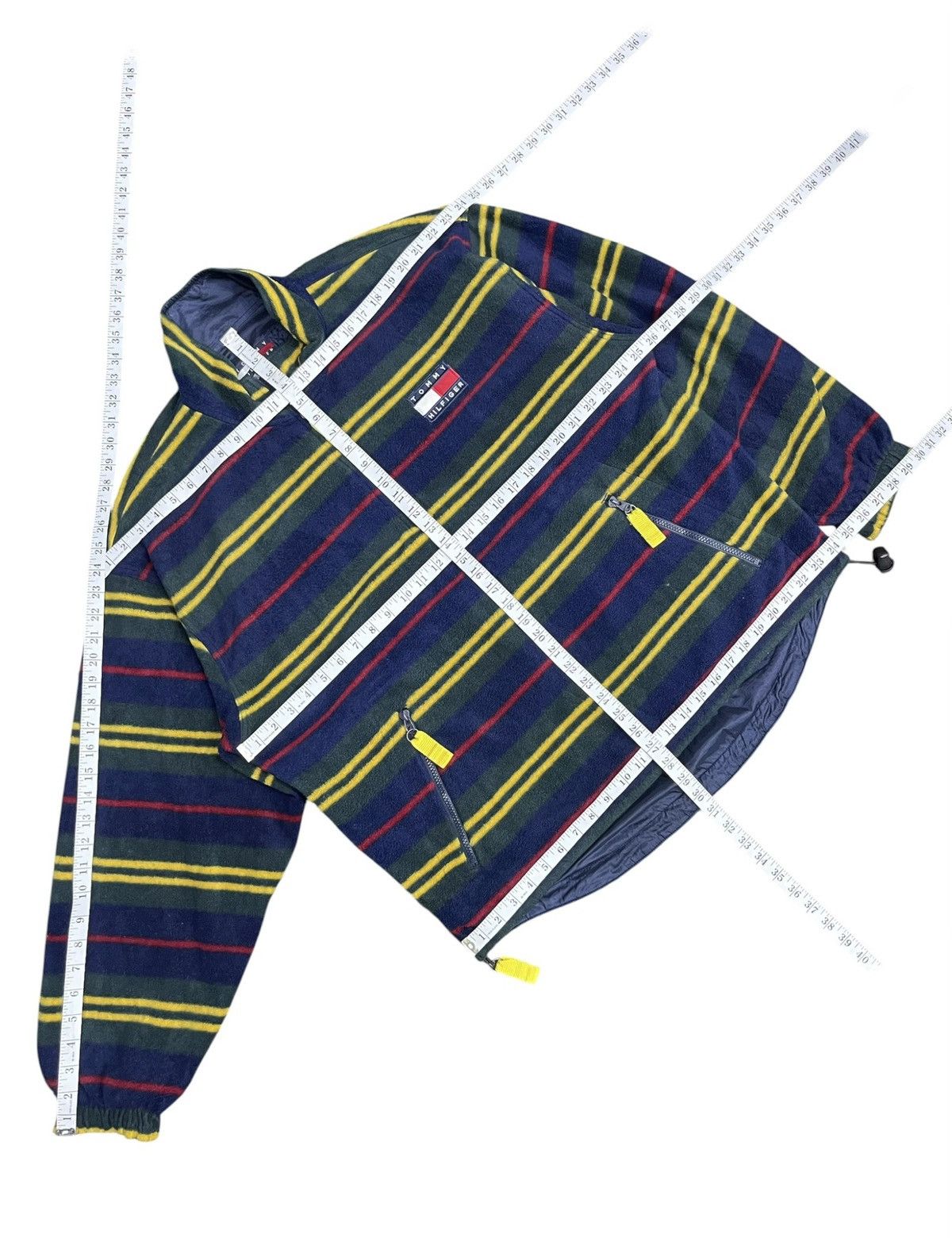 Tommy Hilfiger Vintage 90s Tommy Hilfiger Reversible Stripe Fleece Nylon Size US L / EU 52-54 / 3 - 20 Thumbnail