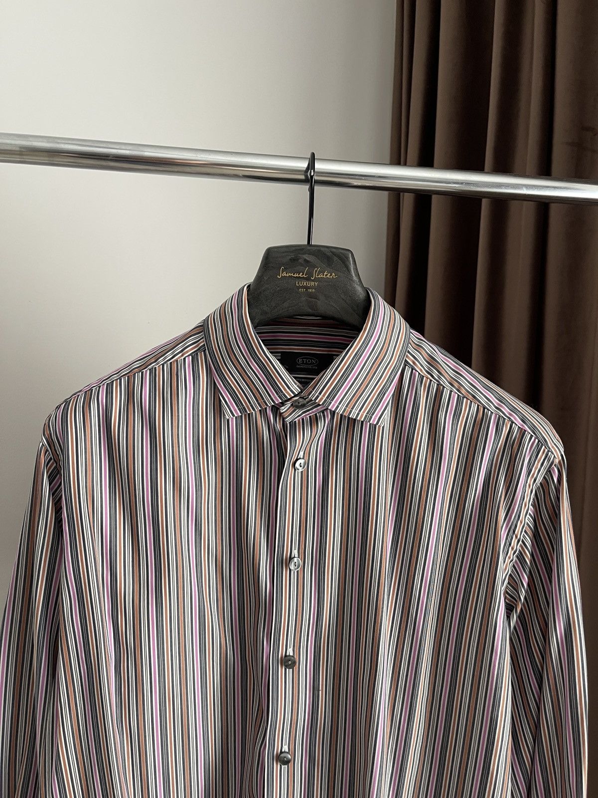 Eton Designer striped eton shirt Size US XXL / EU 58 / 5 - 2 Thumbnail