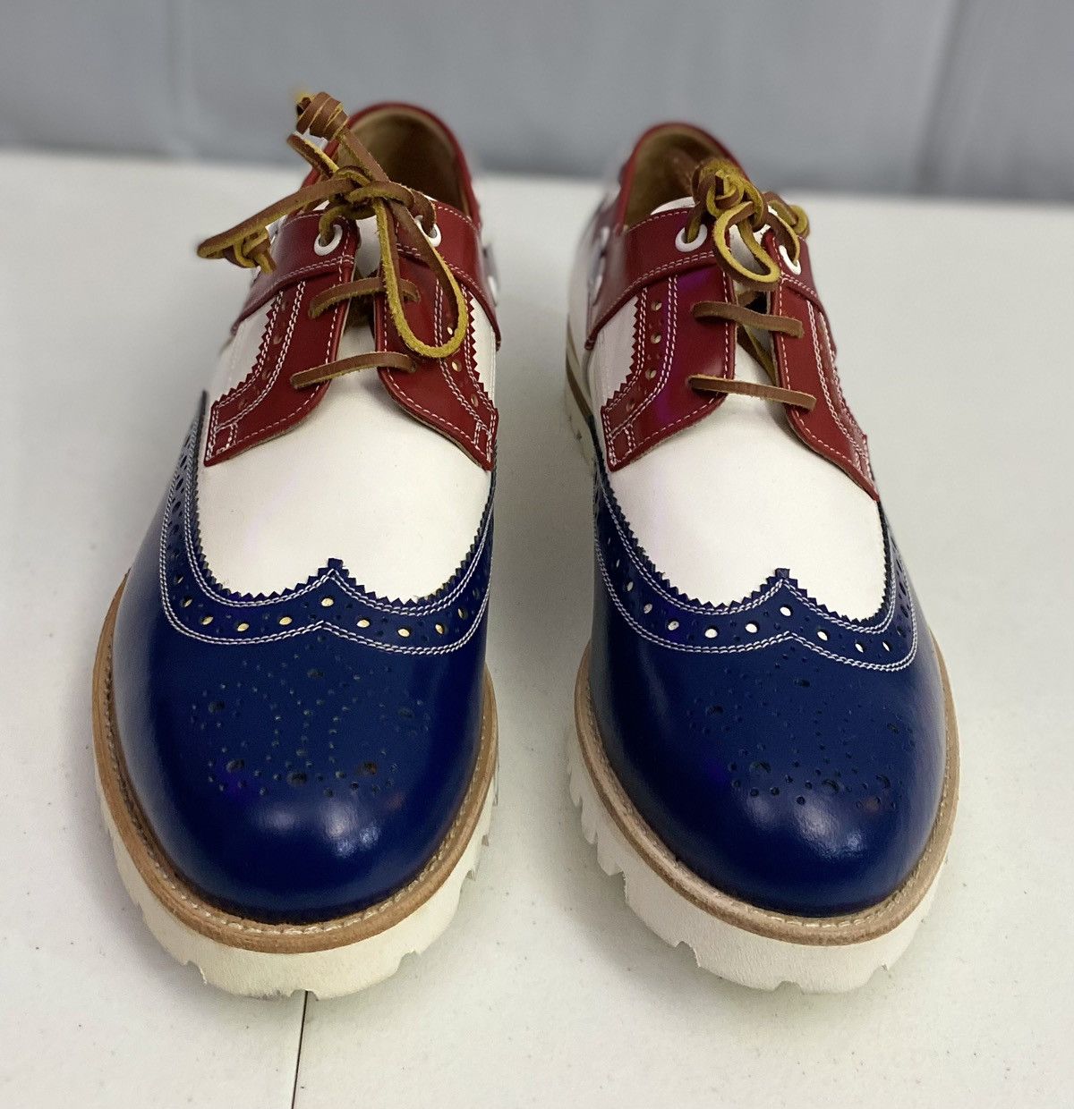 Dsquared2 Dsquared2 🇮🇹 R/W/B Leather Handmade Brogue Boat Shoes 8.5 NEW Size US 8.5 / EU 41-42 - 9 Thumbnail