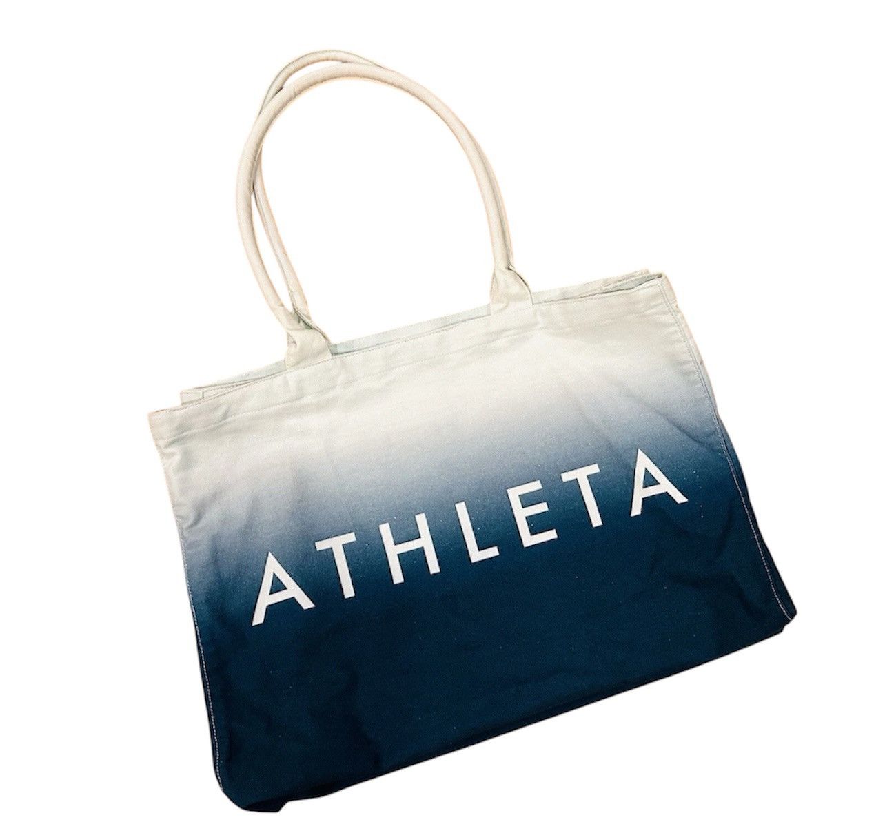 Athleta Athleta Beach Gym Bag Tote Blue Ombre Canvas Shopping Bag Size ONE SIZE - 2 Thumbnail