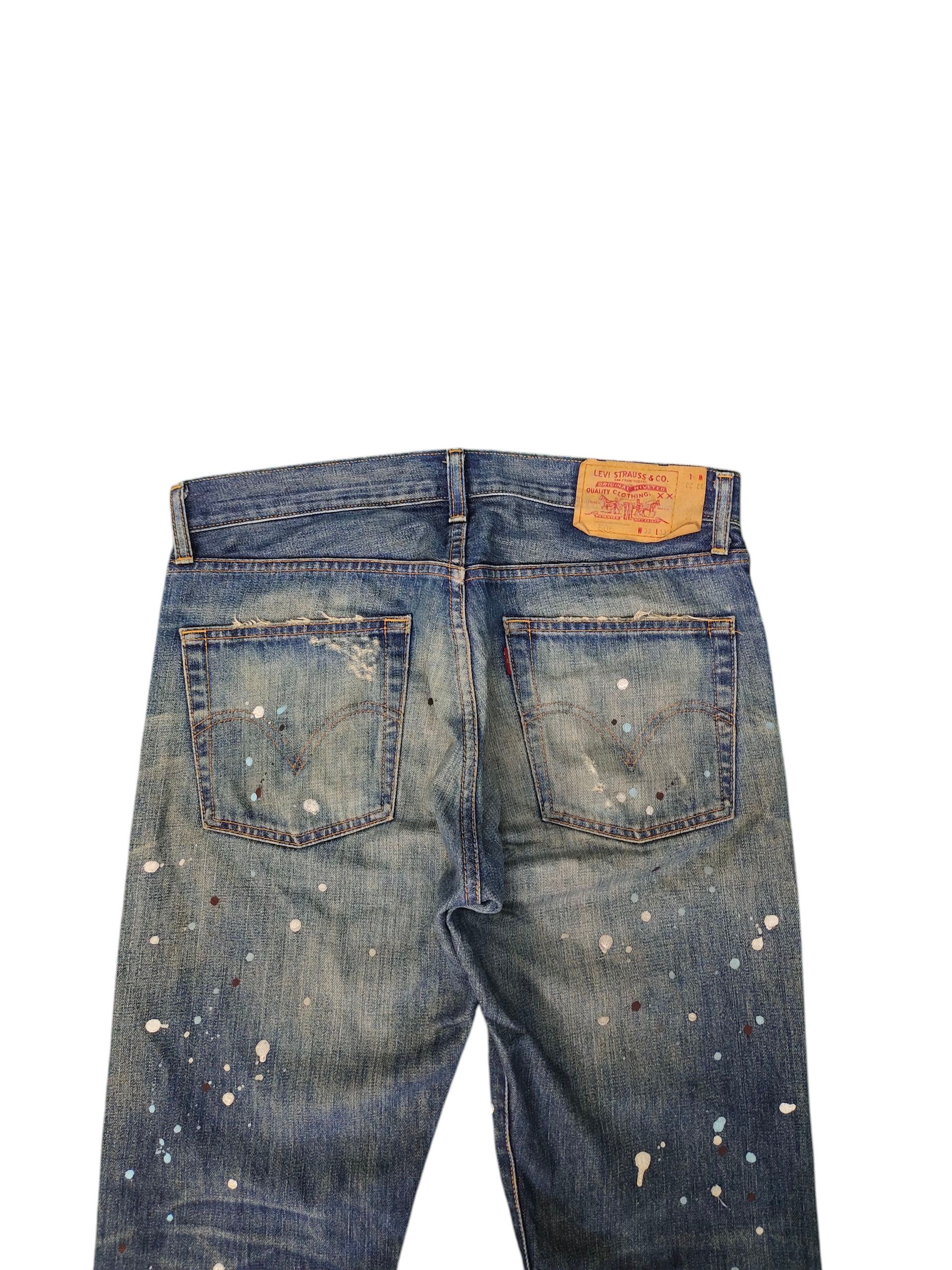 Comme des Garcons × Undercover Vintage Levis 505 Painted Clawmark Distress Denim Jeans Size US 33 - 10 Thumbnail