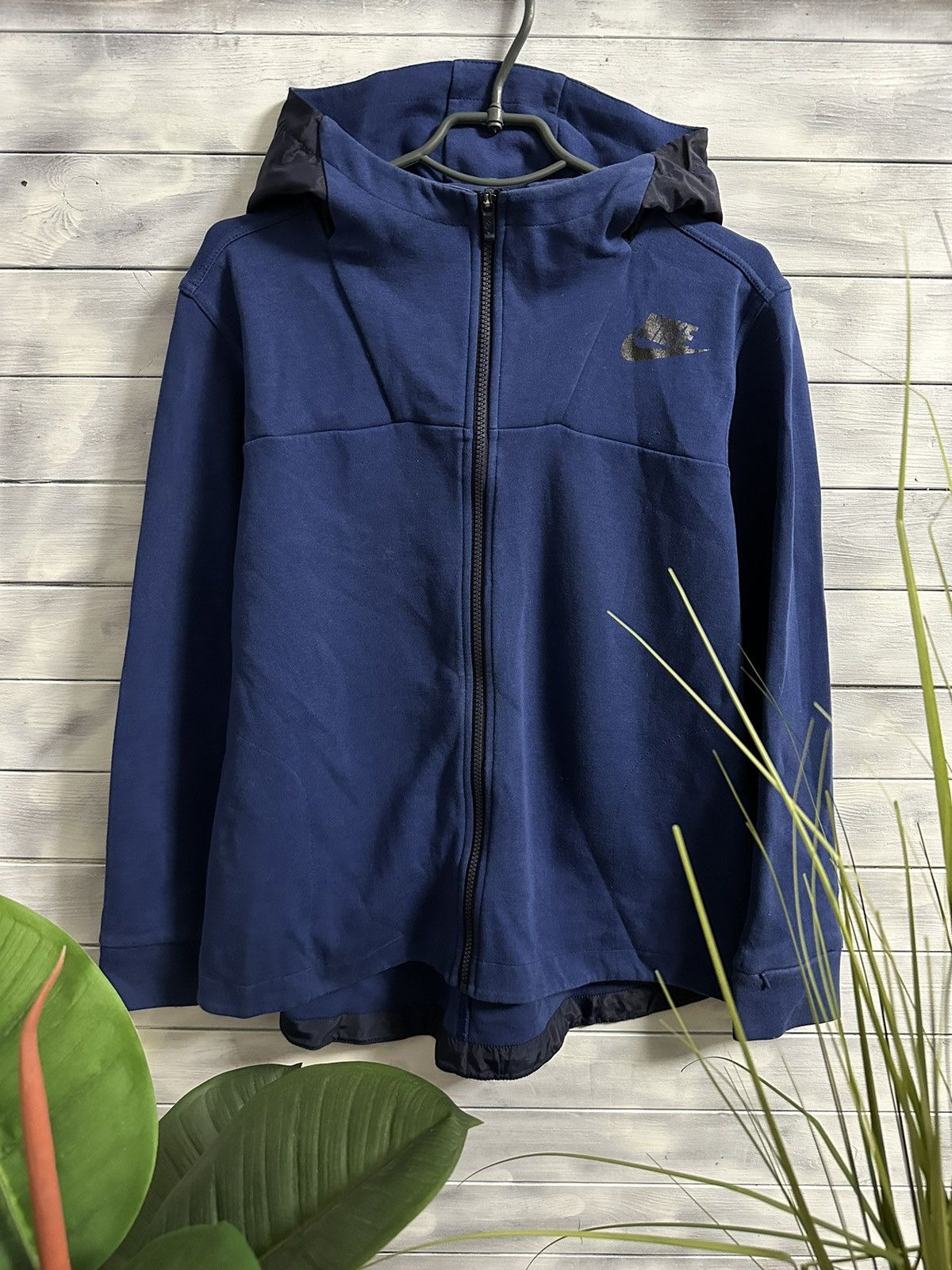 Nike Rare Vintage Zip Hoodie Nike Nylon Hood Swoosh Drill. Size US M / EU 48-50 / 2 - 1 Thumbnail