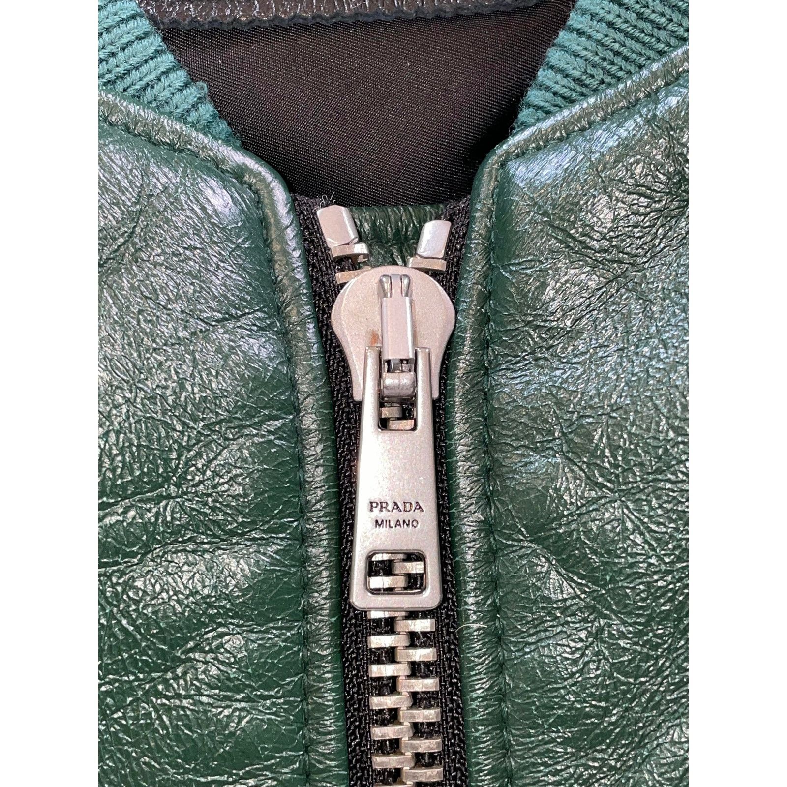 Prada Prada Green Leather Jacket Size US L / EU 52-54 / 3 - 9 Thumbnail