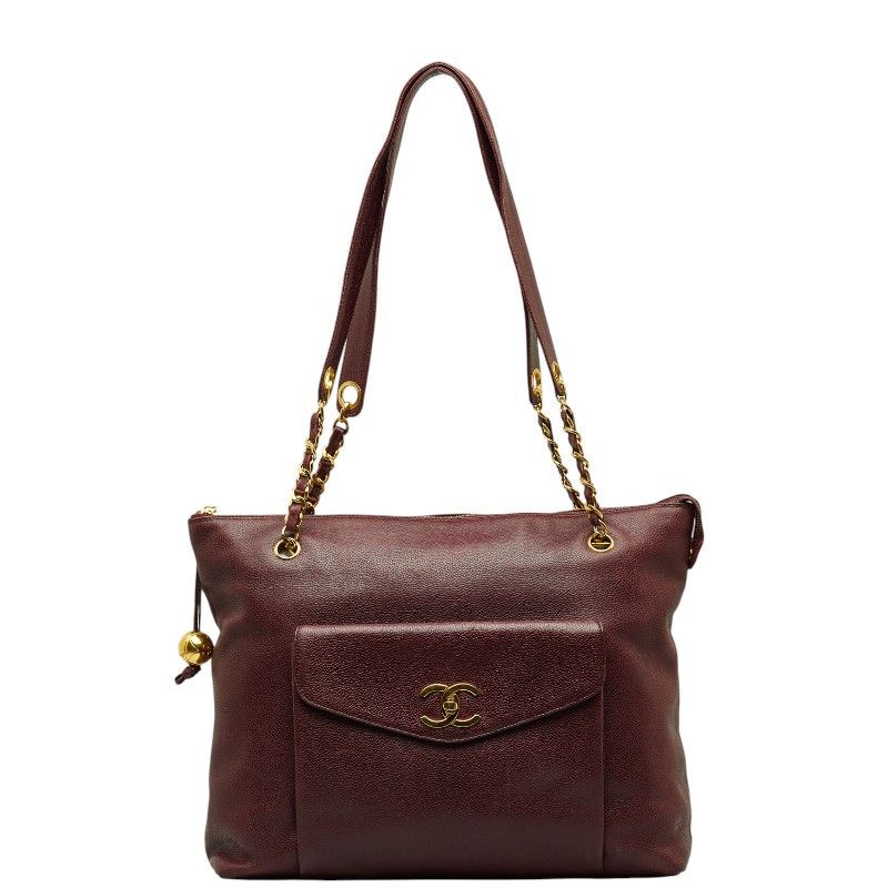 image of Chanel Cc Caviar Chain Tote in Rose Gold, Women's