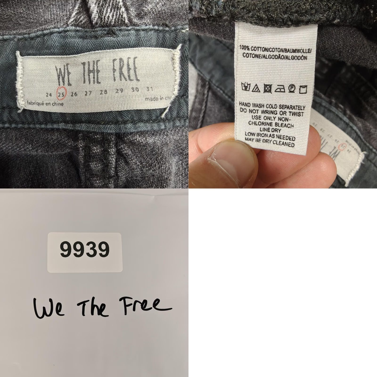 Vintage We The Free Shortalls Overalls Womens 25 Gray Denim Frayed Adjustable Straps Size 42" / US 20 - 8 Thumbnail