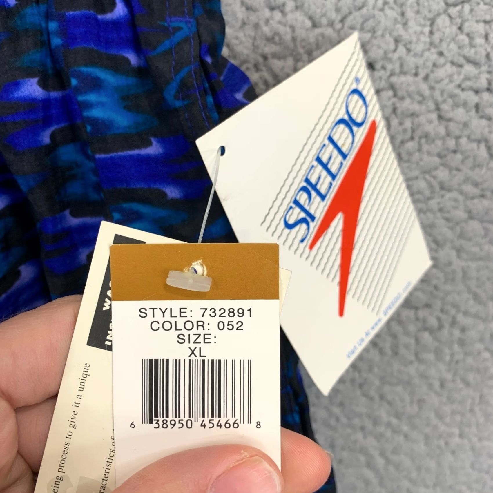 Speedo VINTAGE Speedo Trunks Mens XL Blue Abstract Print 90s Retro Swim Bottoms Shorts Shippable NWT Size US 36 / EU 52 - 4 Thumbnail