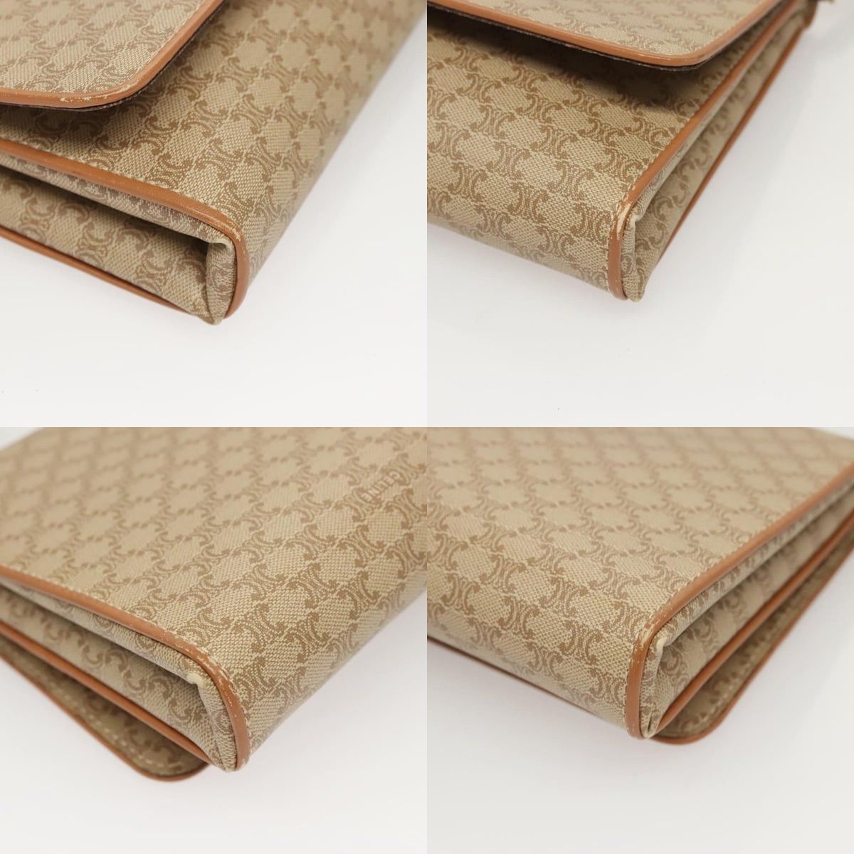 Celine CELINE Macadam Canvas Shoulder Bag Pvc Beige Gold Size ONE SIZE - 10 Thumbnail