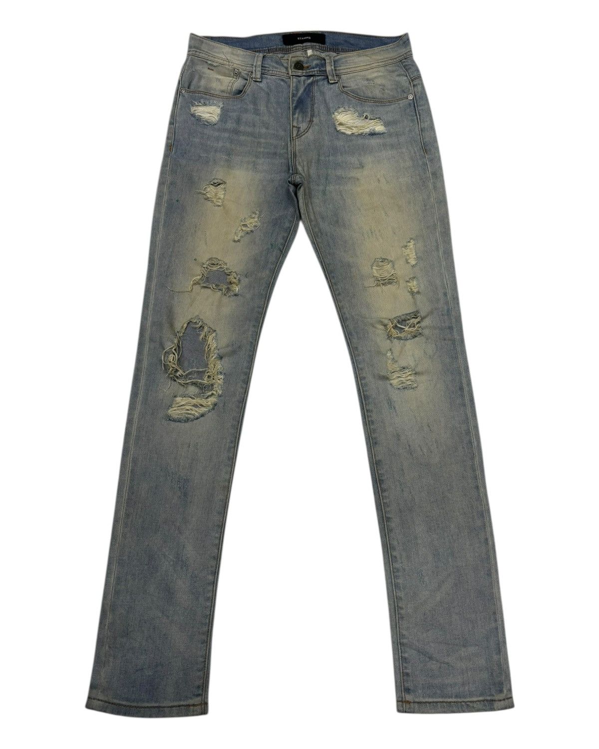 Stampd STAMPD THRASHED DISTRESSED DENIM JEANS Size US 30 / EU 46 - 1 Thumbnail