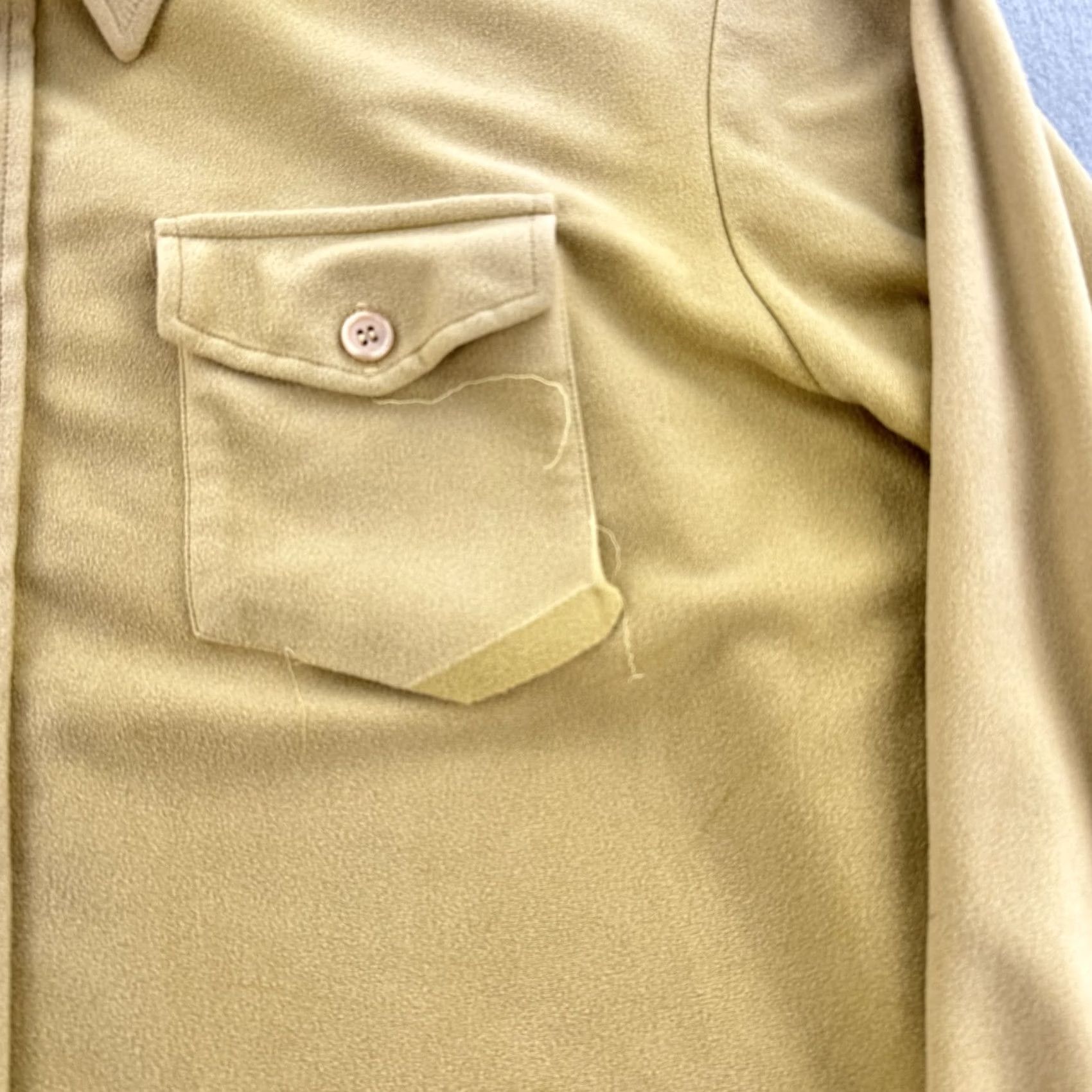 Lee VINTAGE Lee Shirt Mens XL Tan Western Button Up Made USA 70s Flaw Size US XL / EU 56 / 4 - 3 Thumbnail