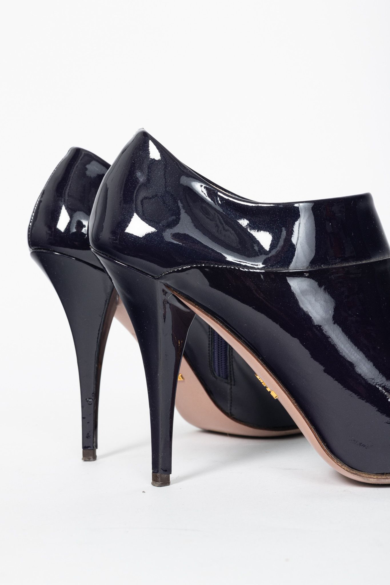 Prada Prada Purple Vernice Leather Pointed-Toe Booties Size US 9.5 / IT 39.5 - 8 Thumbnail