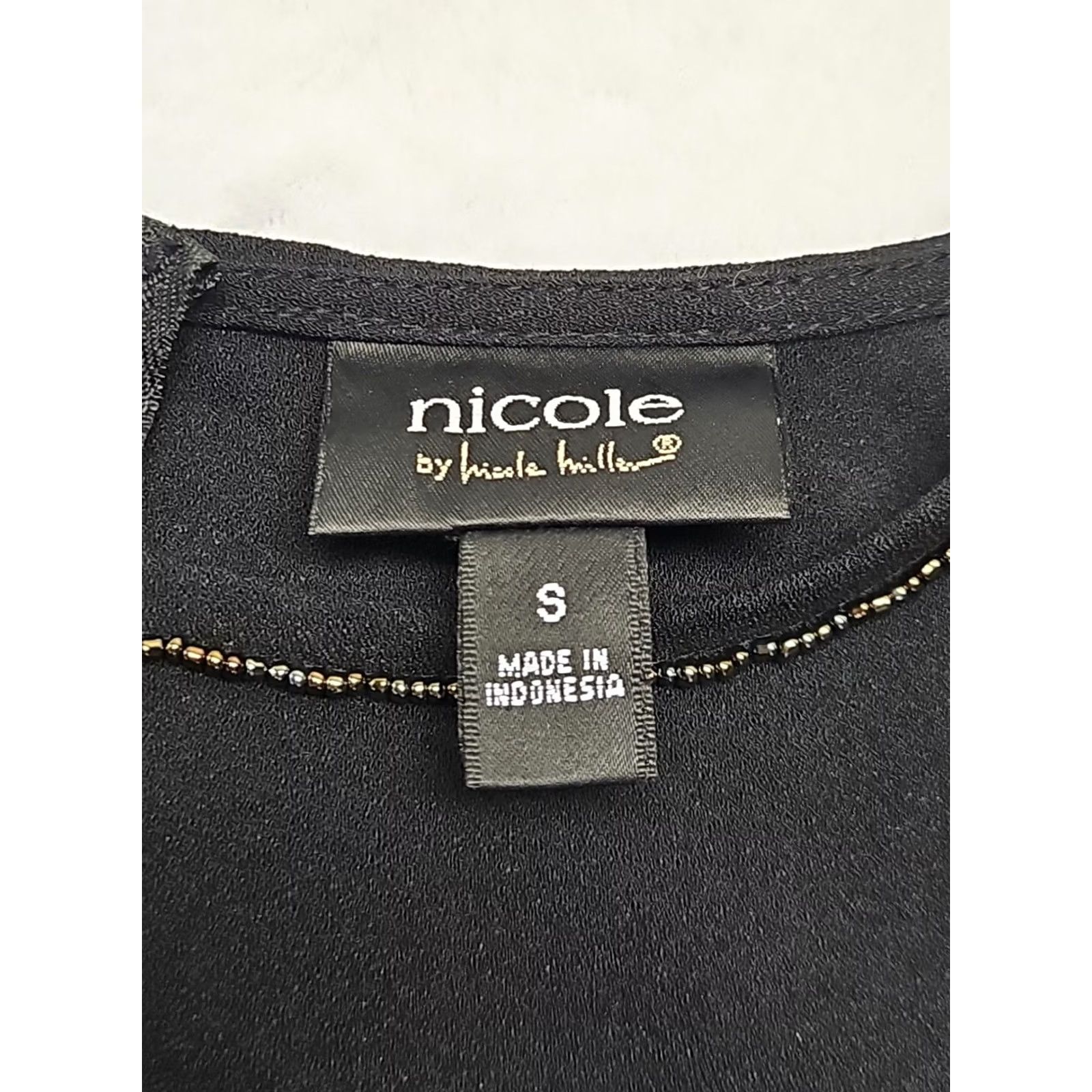 Nicole Miller Nicole Miller Feather Hem Top Womens S Black Sleeveless Party Blouse Size S / US 4 / IT 40 - 4 Thumbnail