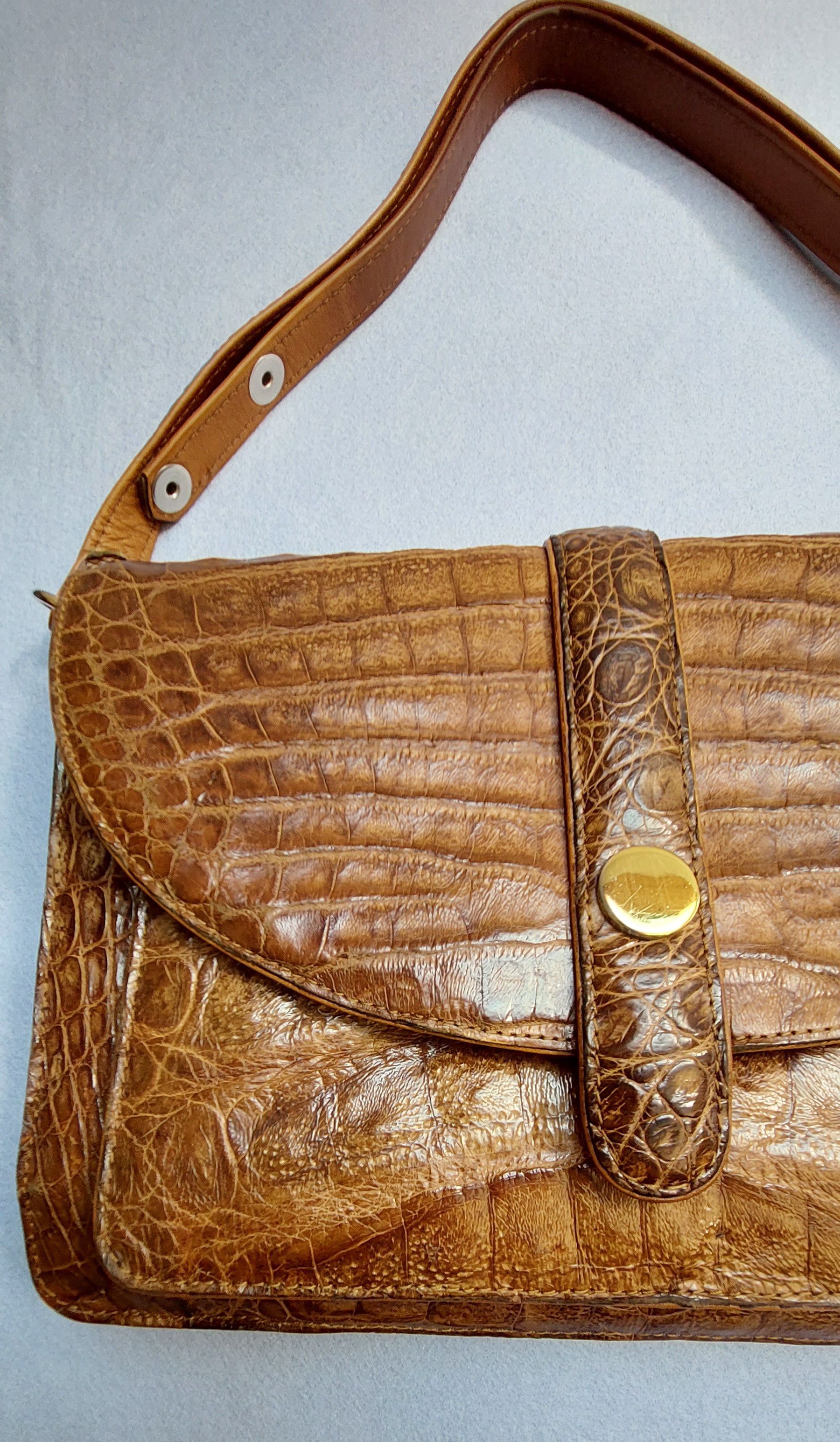 Vintage Vintage Crocodile Leather Satchel Bag Size ONE SIZE - 3 Thumbnail