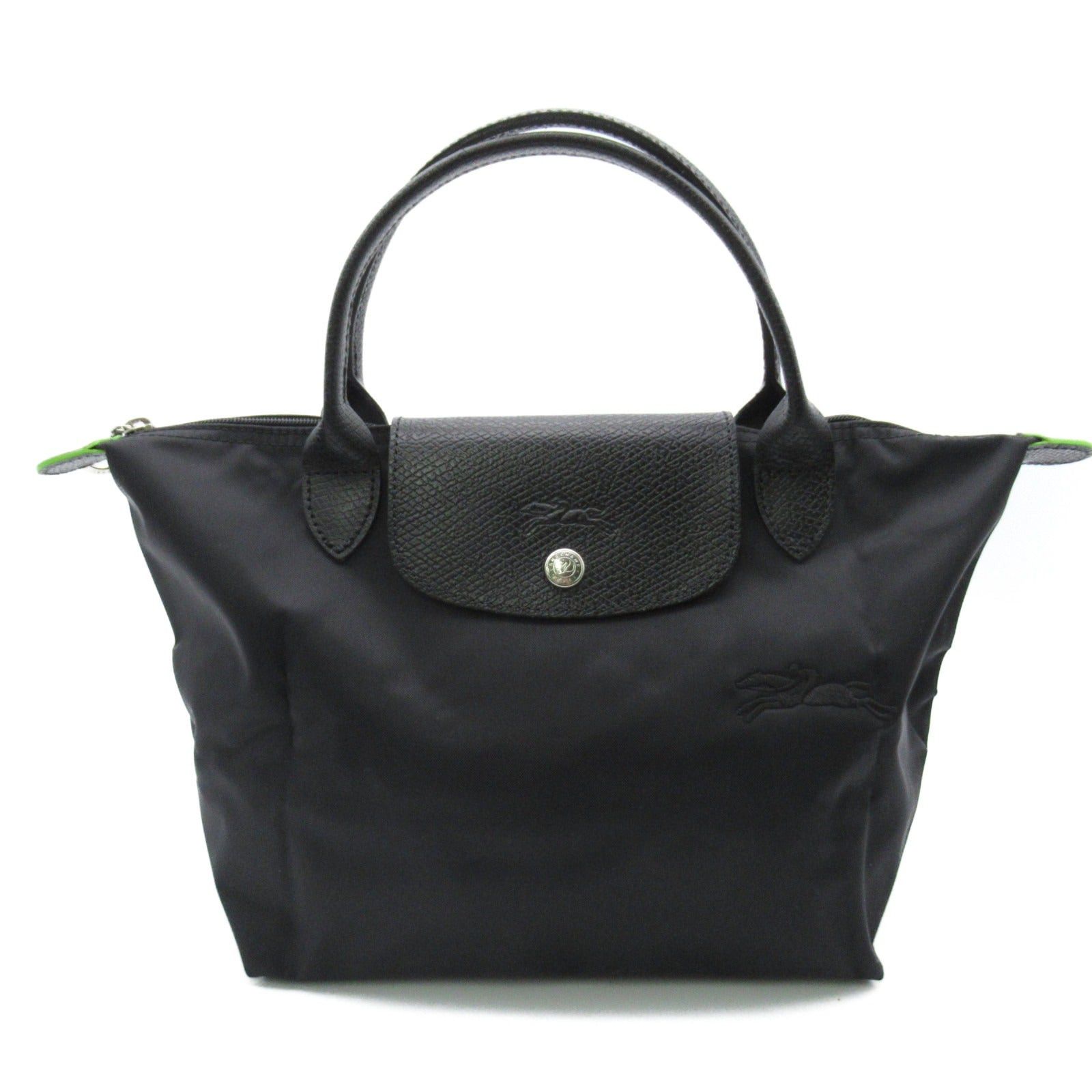 Longchamp Longchamp Le Preage Green S Top Handle Bag Handbag Tote Others Recycled Polyamide Canvas Black Noir Size ONE SIZE - 1 Thumbnail