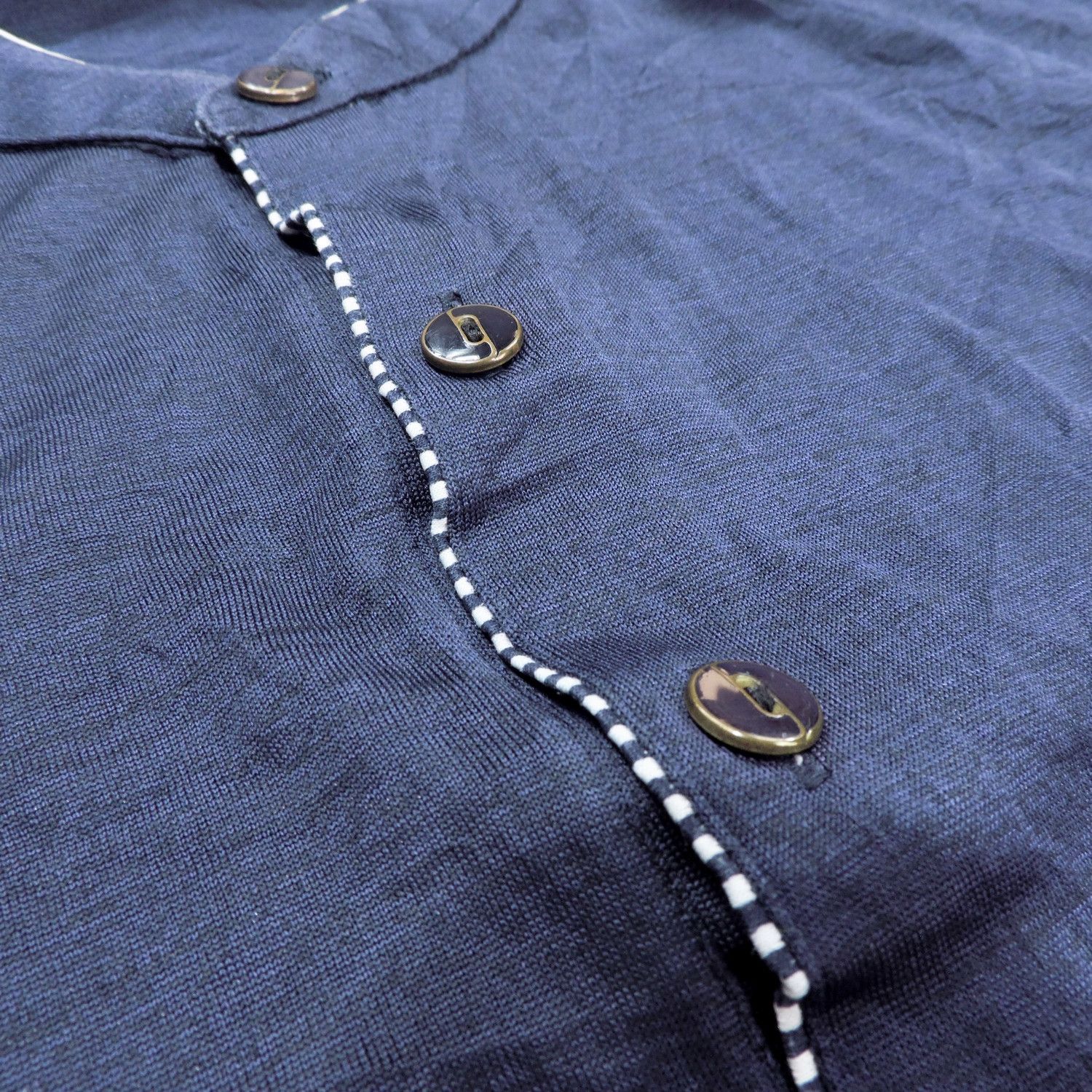 Paolo Gucci PAOLO GUCCI COLLARLESS POLO SHIRT Size US L / EU 52-54 / 3 - 9 Thumbnail