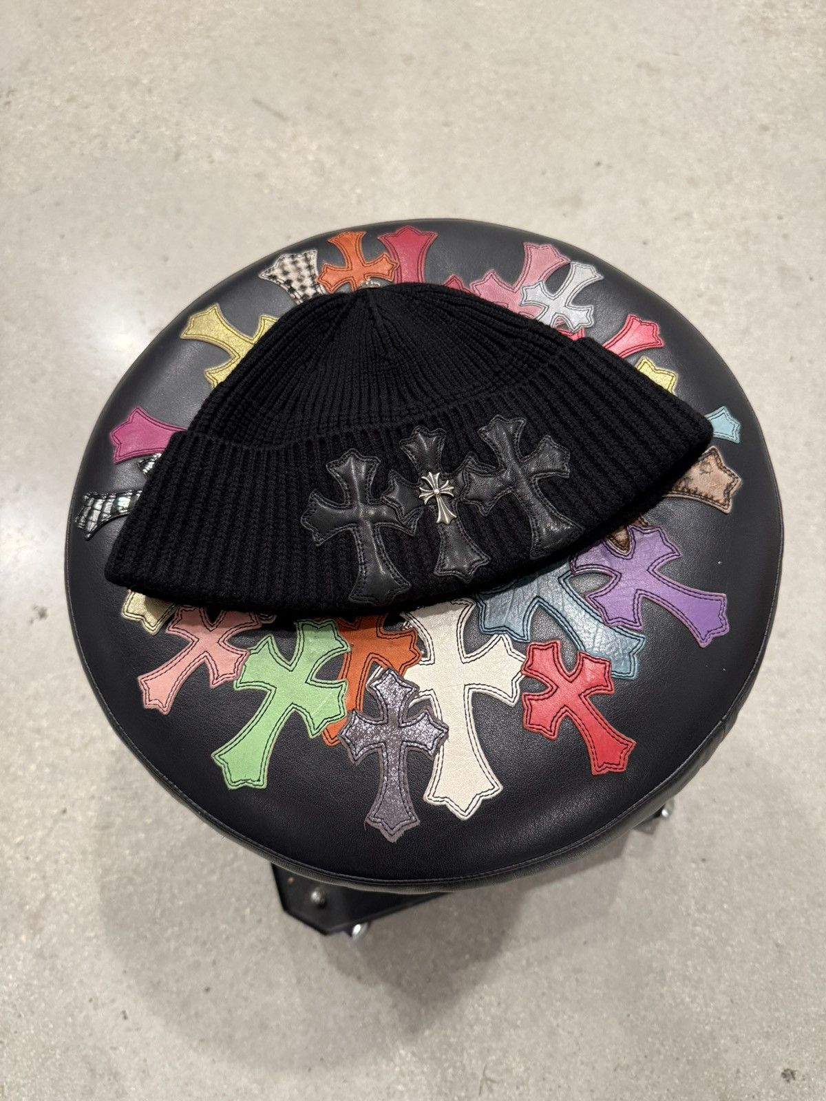 Chrome Hearts Chrome Hearts Cashmere Triple Cross Patch Beanie Size ONE SIZE - 1 Thumbnail