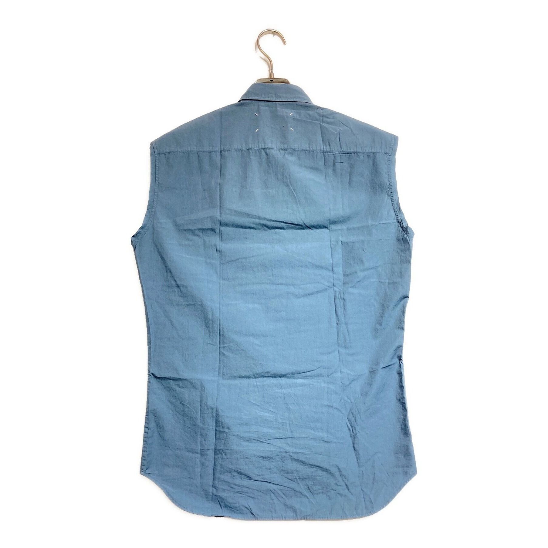Maison Margiela Maison Margiela Cut-off sleeveless shirt Cotton Blue Size 39 Size US S / EU 44-46 / 1 - 2 Thumbnail