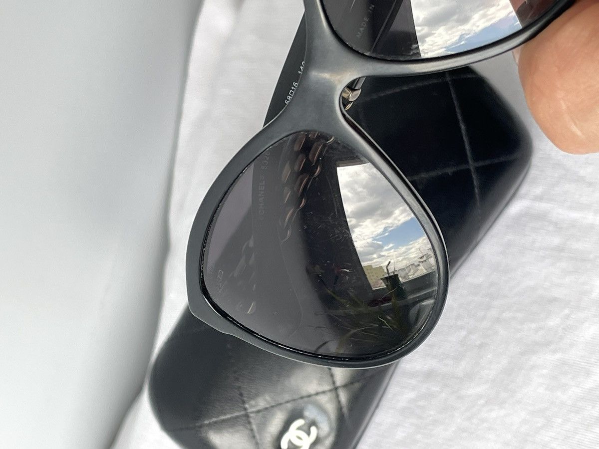 Chanel × Designer × Vintage Chanel Vintahe Black Silver Sunglasses Metal Old Money Size ONE SIZE - 12 Thumbnail