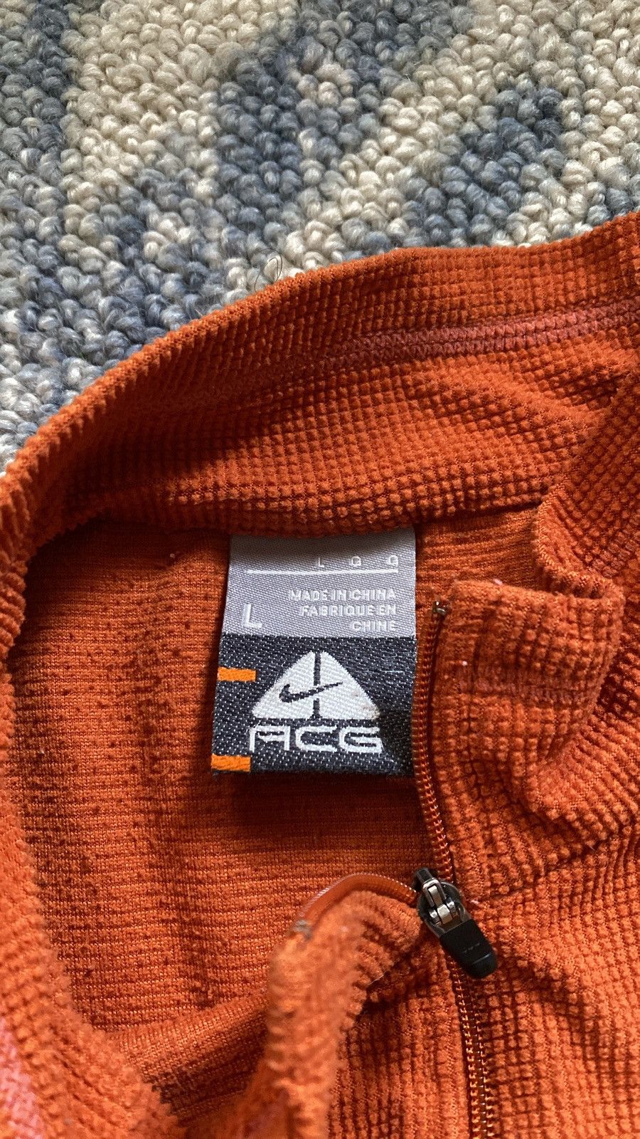 Nike ACG Vtg Nike ACG Waffle Knit Thermal Pullover 1/4 Zip Orange L Size US L / EU 52-54 / 3 - 3 Thumbnail