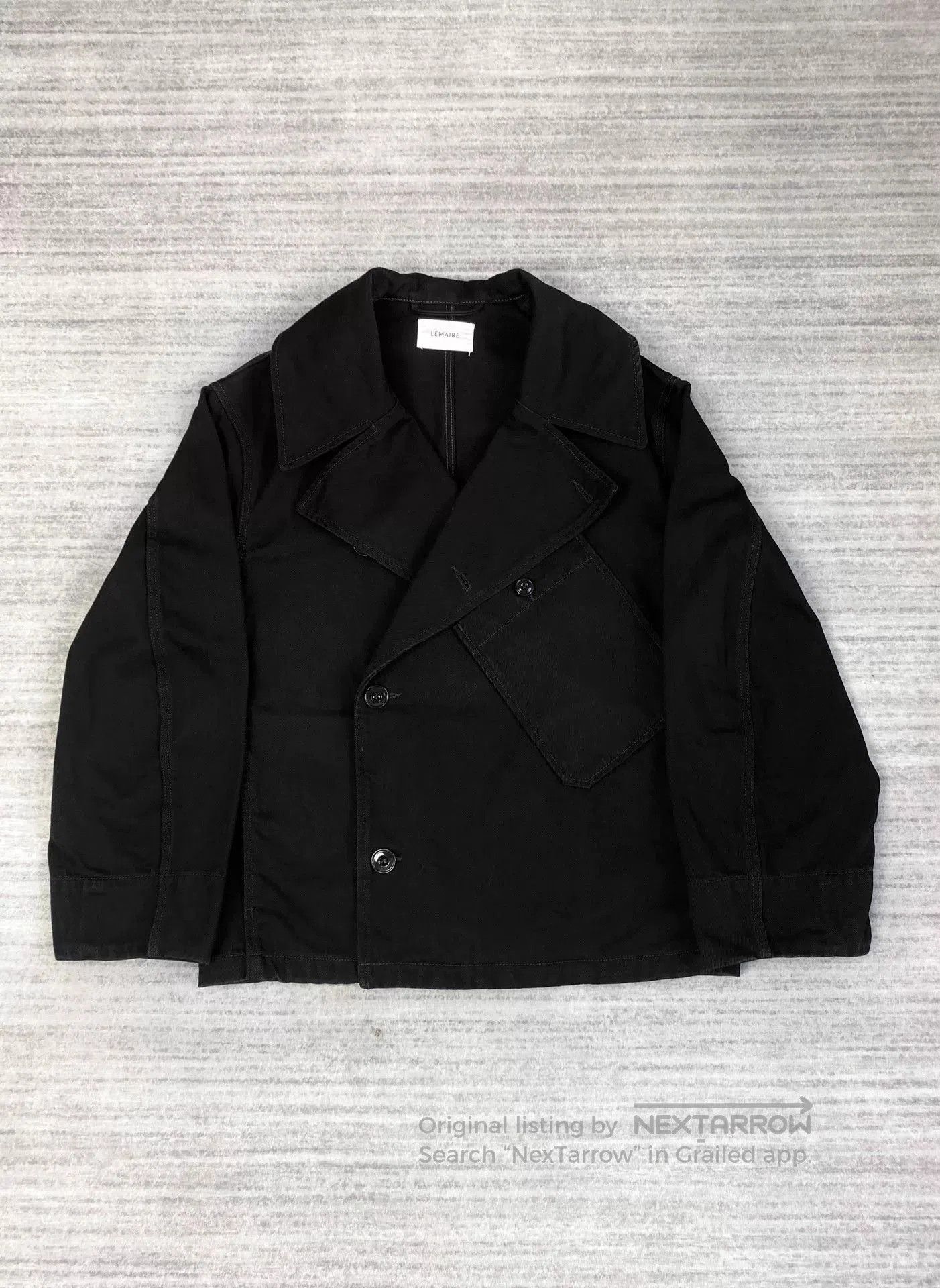 Lemaire black double-breasted jacket with collar. Size US XXS / EU 40 - 1 Thumbnail
