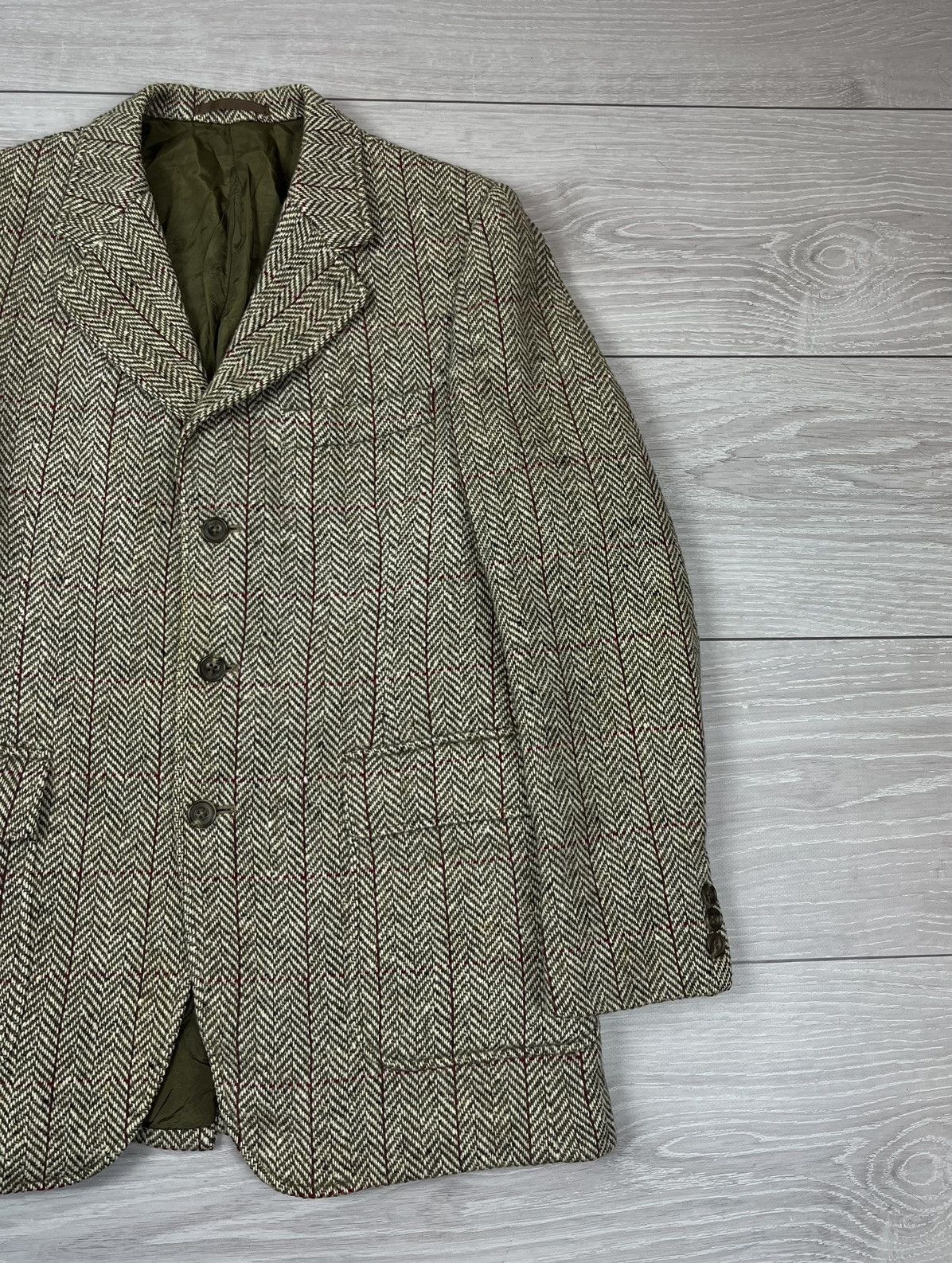 Burberry Burberrys Vintage 80s Irish Tweed Blazer Jacket Size 40R - 3 Thumbnail