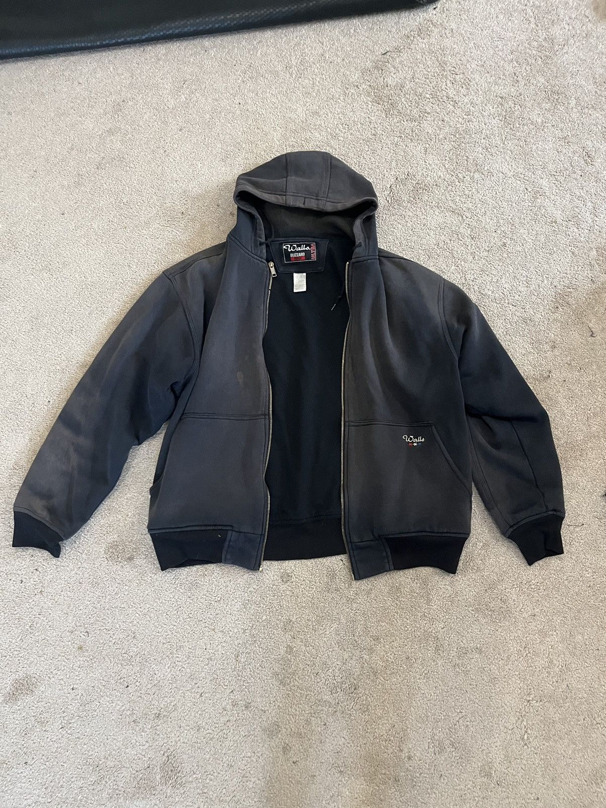 image of Carhartt x Vintage Thick Workwear/hooded Bomber Jacket in Black, Men's (Size Large)