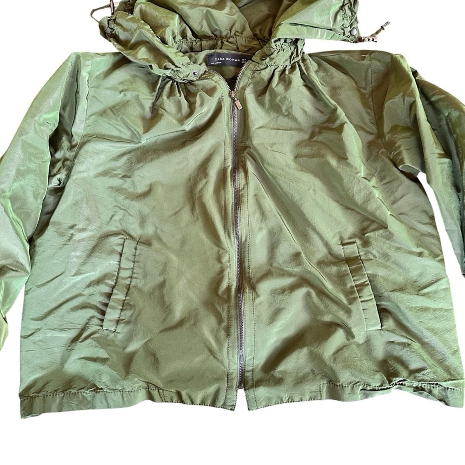 Zara Zara Hunter Green Zip-Up Jacket – Size M – EUC Size M / US 6-8 / IT 42-44 - 4 Thumbnail