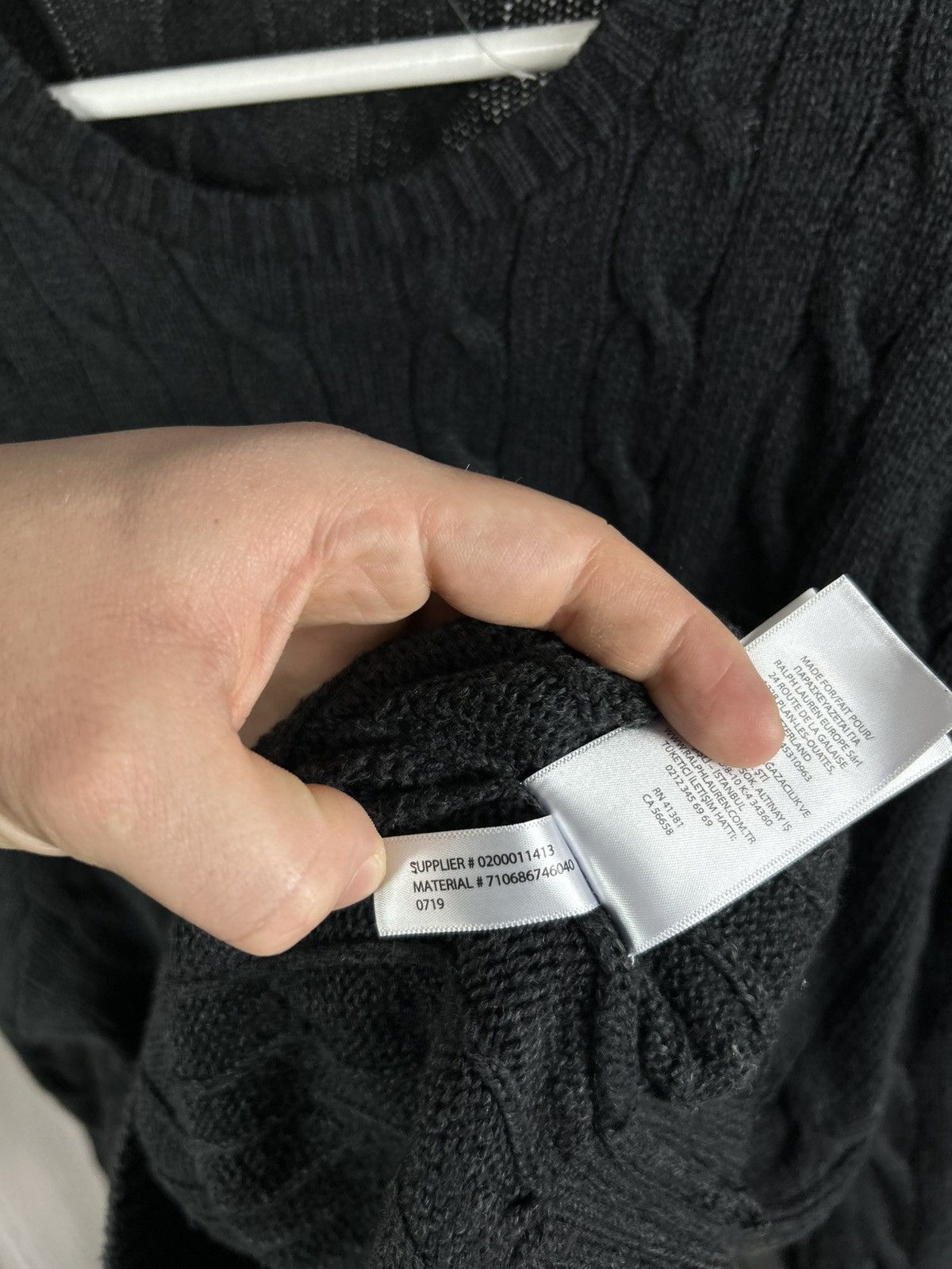 Polo Ralph Lauren Polo Ralph Lauren Total Black Cable Knit Sweater Size XL Size US XL / EU 56 / 4 - 9 Thumbnail