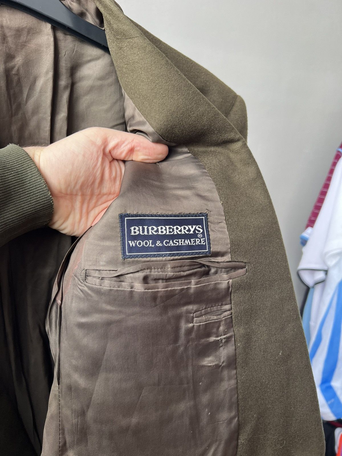 Burberry 70/80’s BURBERRYS WOOL CASHMERE MENS CLASSIC BLAZER JACKET Size 52L - 11 Thumbnail