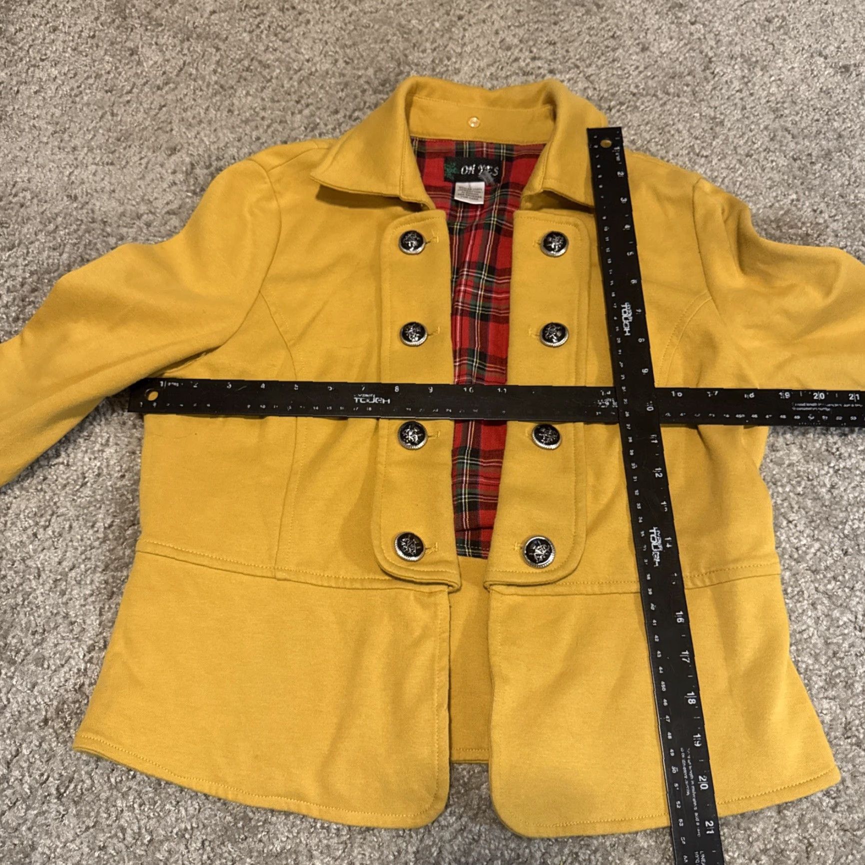 Vintage VINTAGE Oh Yes! Blazer Women L Yellow Gold Size L / US 10 / IT 46 - 4 Thumbnail