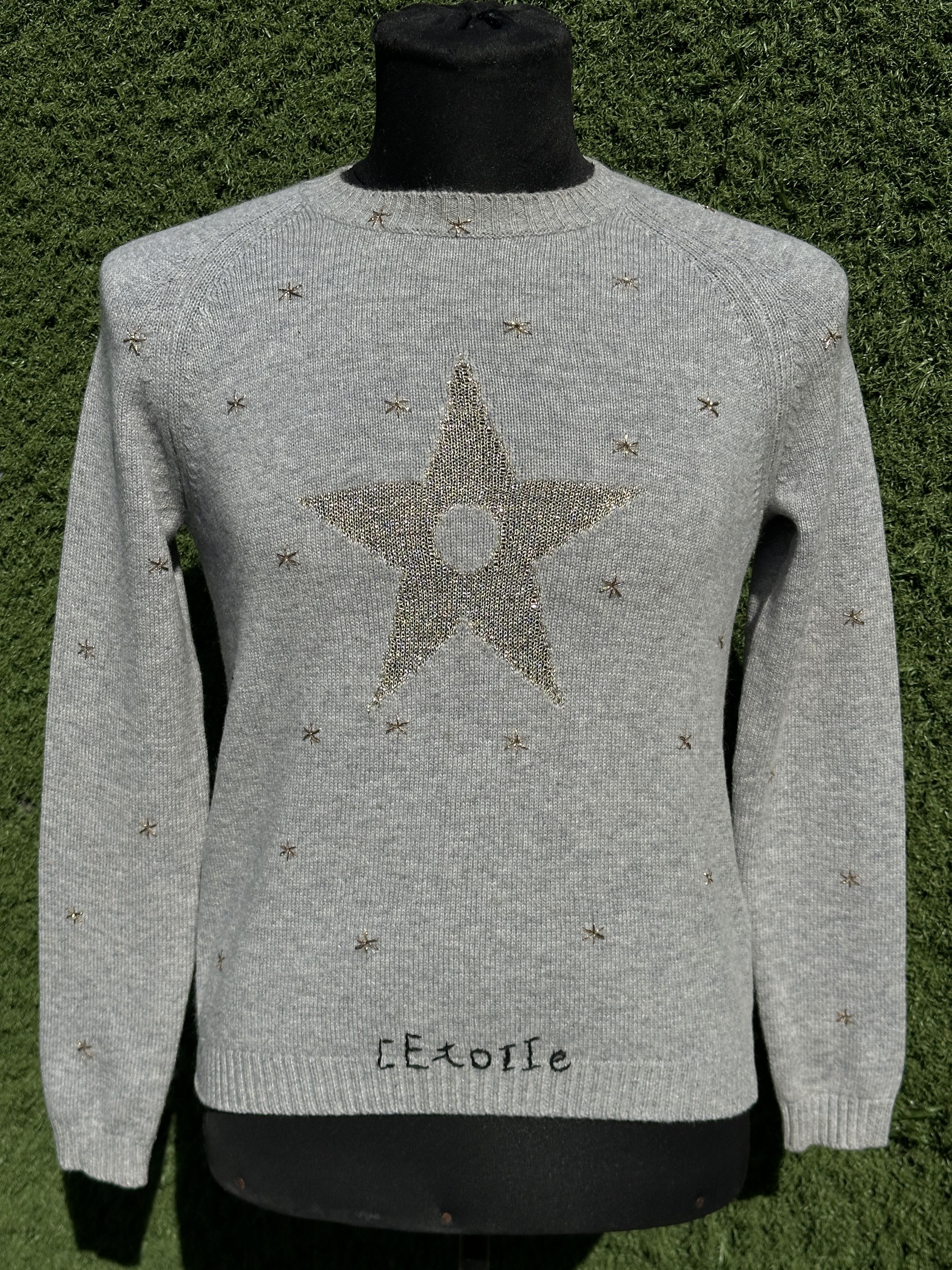 Dior Christian Dior Gray Cashmere L'Étoile Star Embroid Size 36 Size XS / US 0-2 / IT 36-38 - 9 Thumbnail