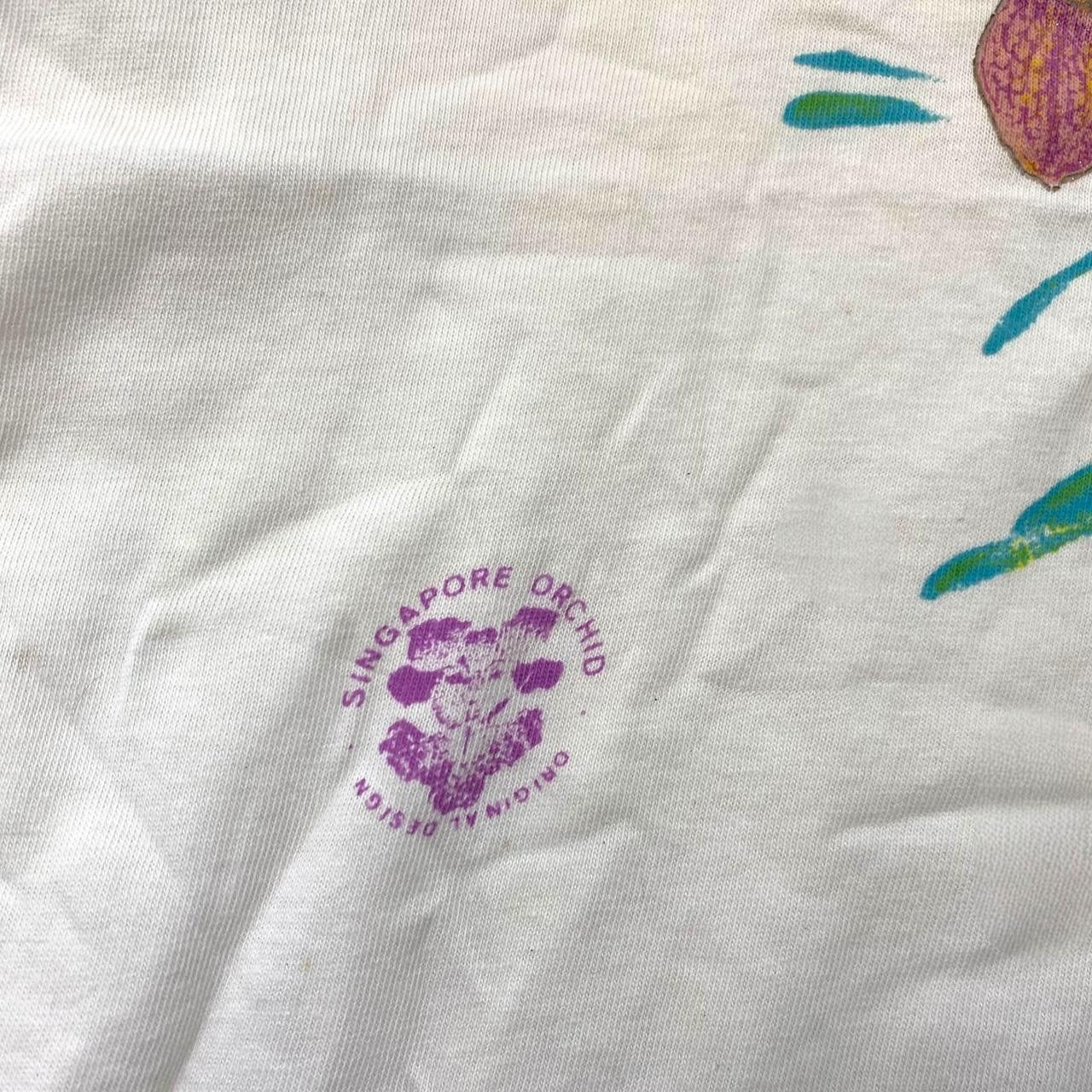 Vintage Vintage 90’ SINGAPORE ORCHIC Design Flower Tee Shirt Size XL / US 12-14 / IT 48-50 - 4 Thumbnail