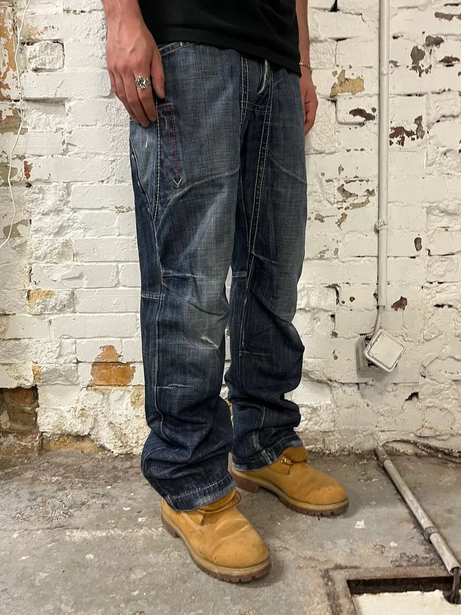 Marithe + Francois Girbaud SS2006 Marithé + François Girbaud Blue Faded Denim Jeans Size US 33 - 3 Thumbnail
