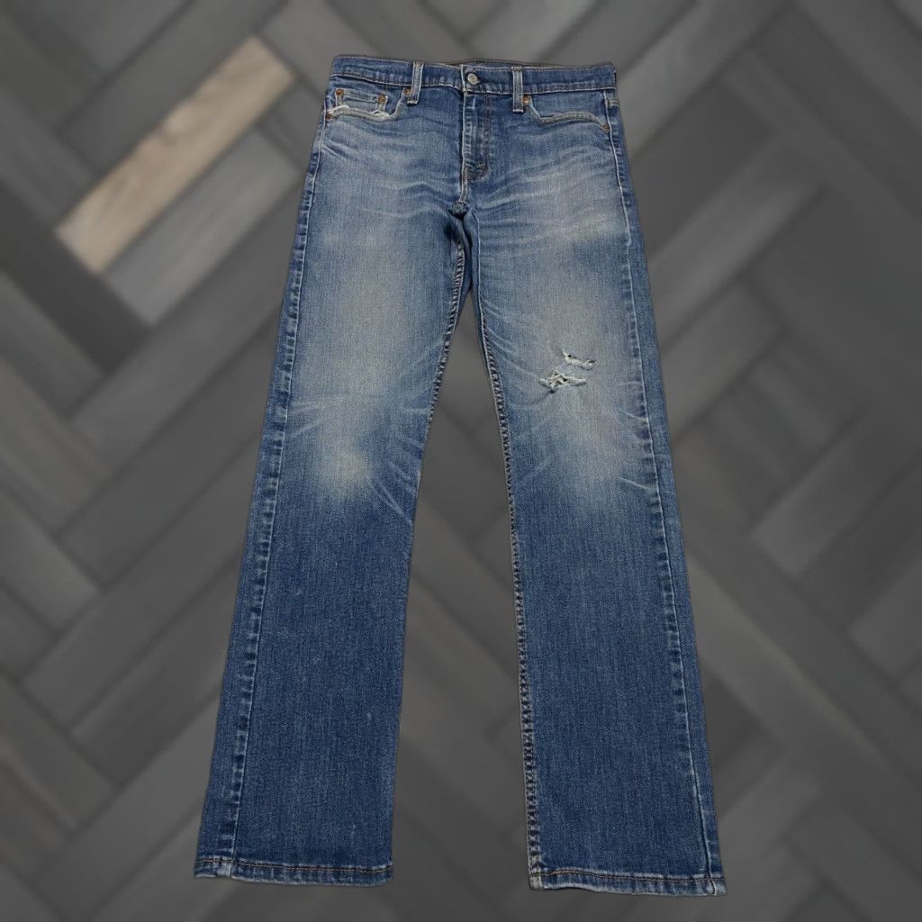 Levi's VINTAGE Levis 513 Slim Straight Jeans 30 Blue Distressed 5-Pocket Mens United States Levi's 500 Series Denim Jeans Size US 30 / EU 46 - 1 Thumbnail