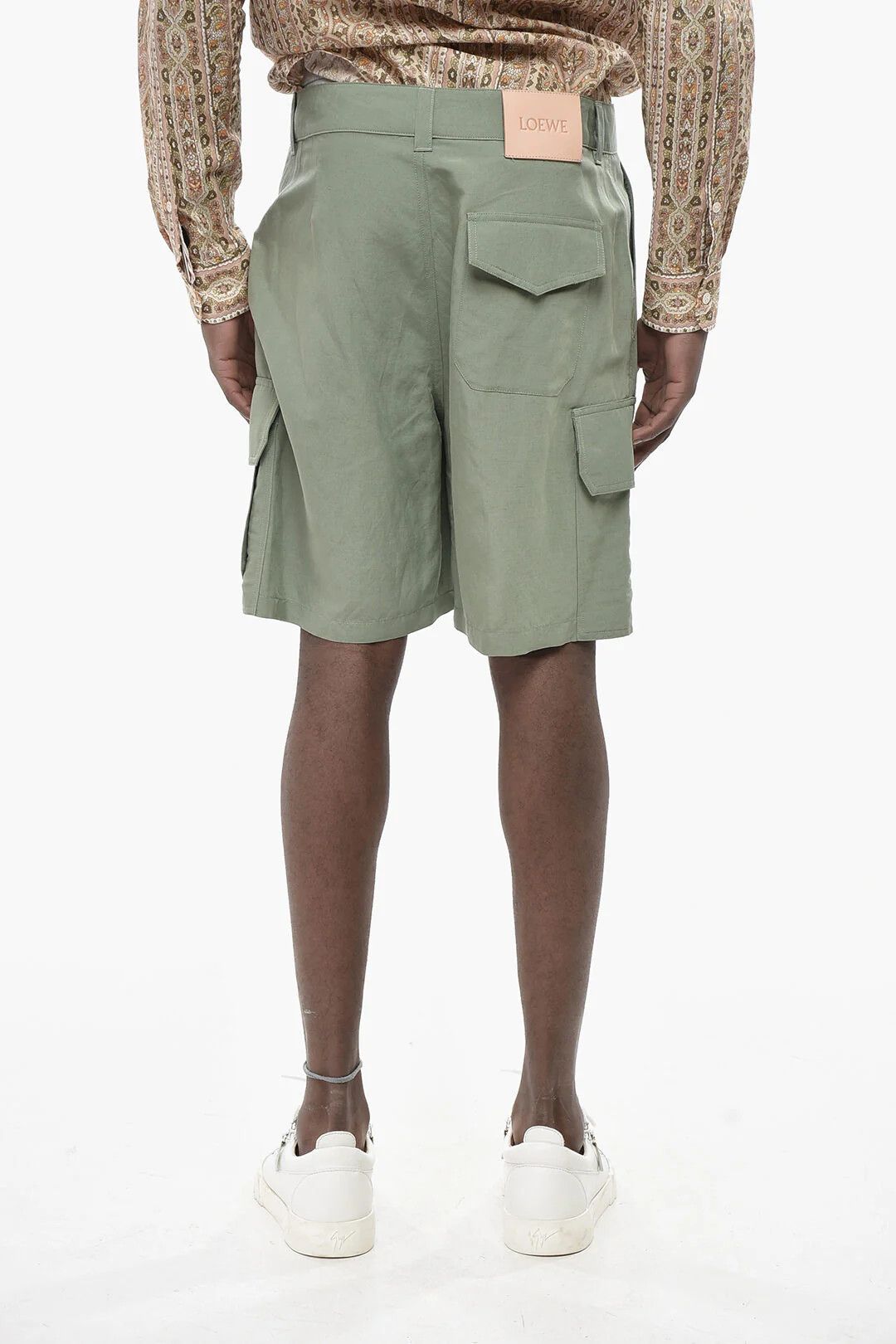 Loewe og1mm0426 High-Waist Cargo Bermuda Short in Green Size US 32 / EU 48 - 2 Thumbnail