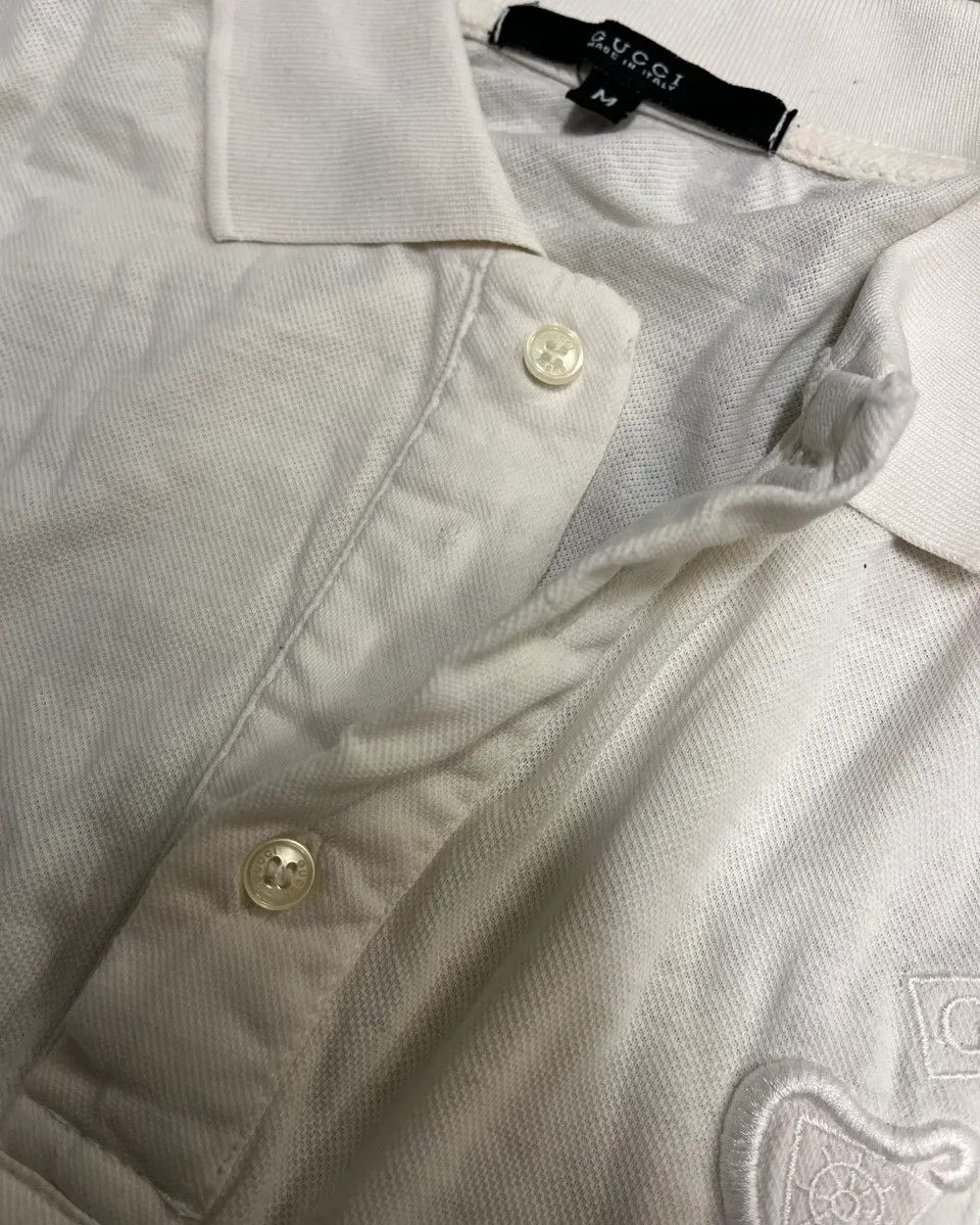 Gucci 2010s Gucci White Embroidered Logo Polo Size US M / EU 48-50 / 2 - 7 Thumbnail