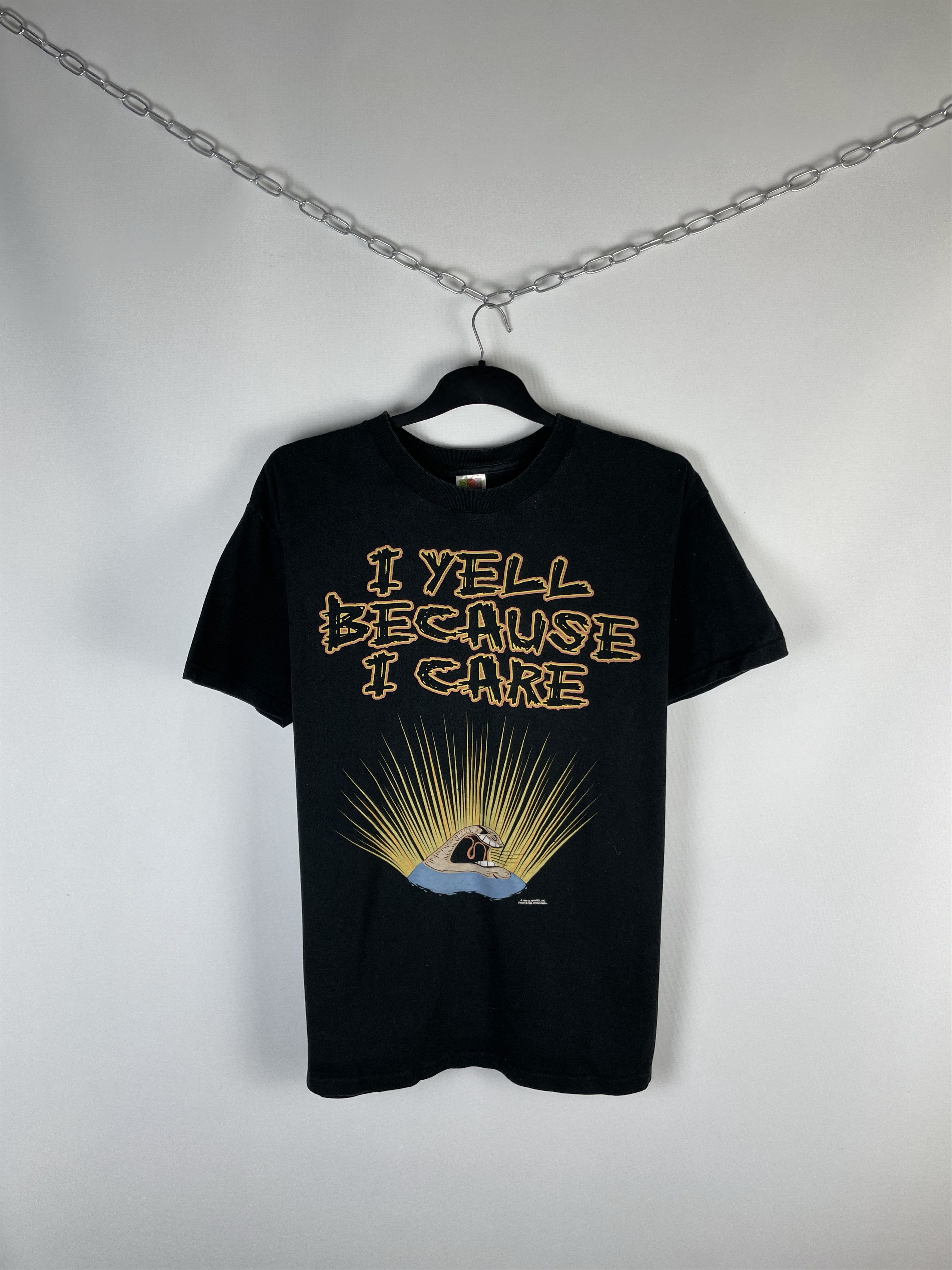 Vintage Crazy Vintage 90’s I Yell Because I Care T-Shirt Size US XL / EU 56 / 4 - 1 Thumbnail