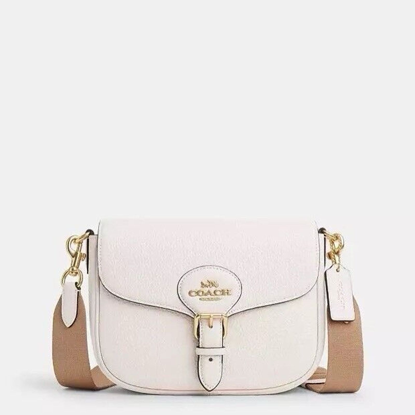Coach NWT Coach Amelia Saddle Bag pockets Soft leather White Size ONE SIZE - 1 Thumbnail