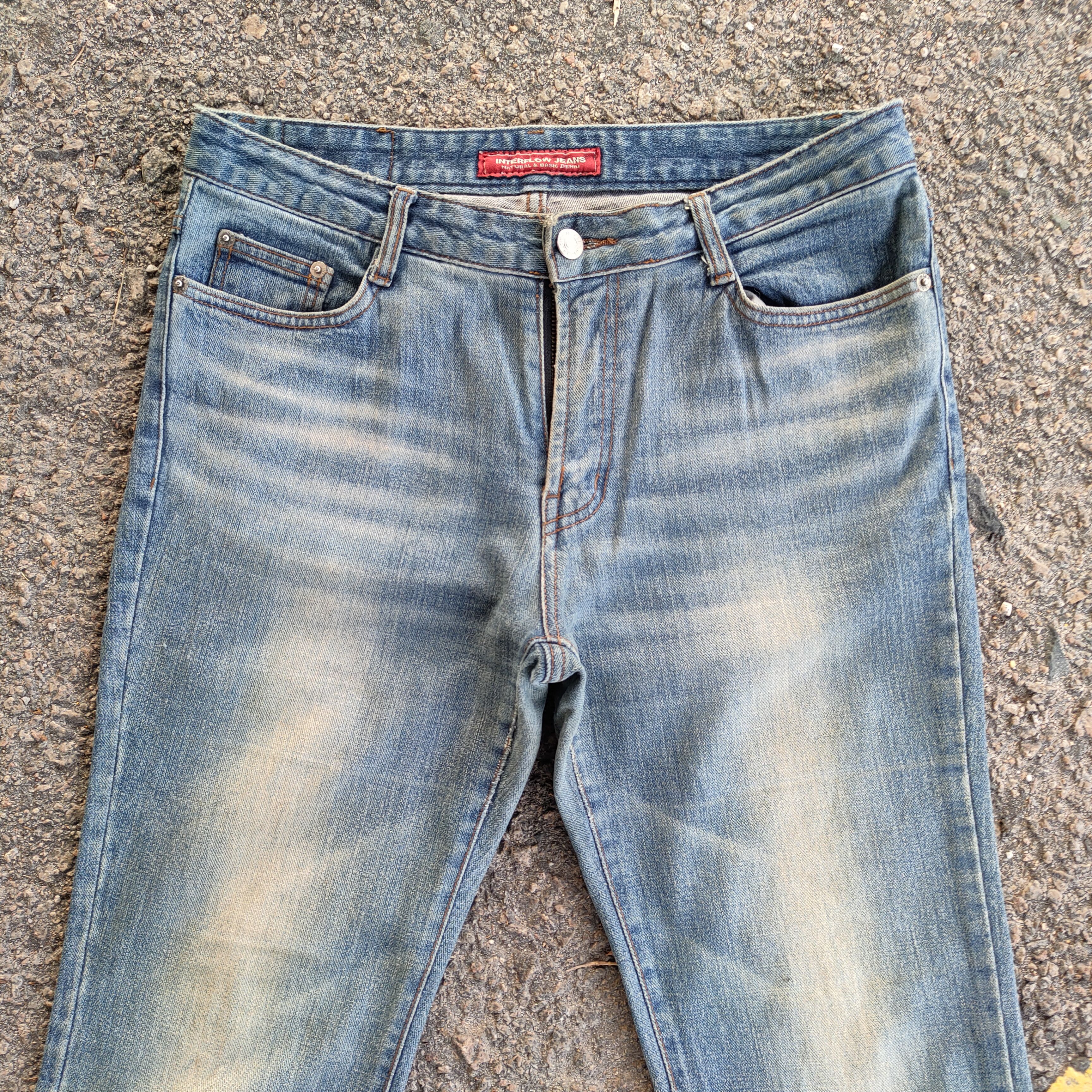 Japanese Brand × Jean × Vintage VINTAGE INTERFLOW FLARE FADED RIPPED JEANS DENIM PANTS Size US 31 - 2 Thumbnail