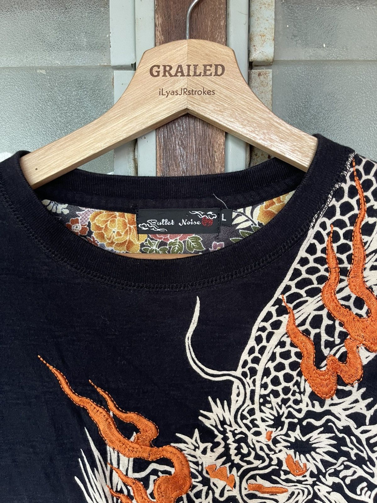 Bullet Noise Vintage Bullet Noise Oriental Dragon Embroidery Design Tee Size US L / EU 52-54 / 3 - 15 Thumbnail