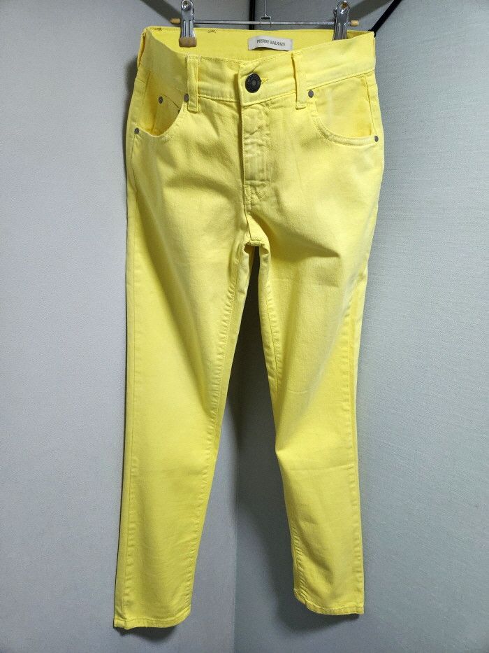 Balmain pierre balmain yellow crop denim Size 27" / US 4 / IT 40 - 1 Thumbnail