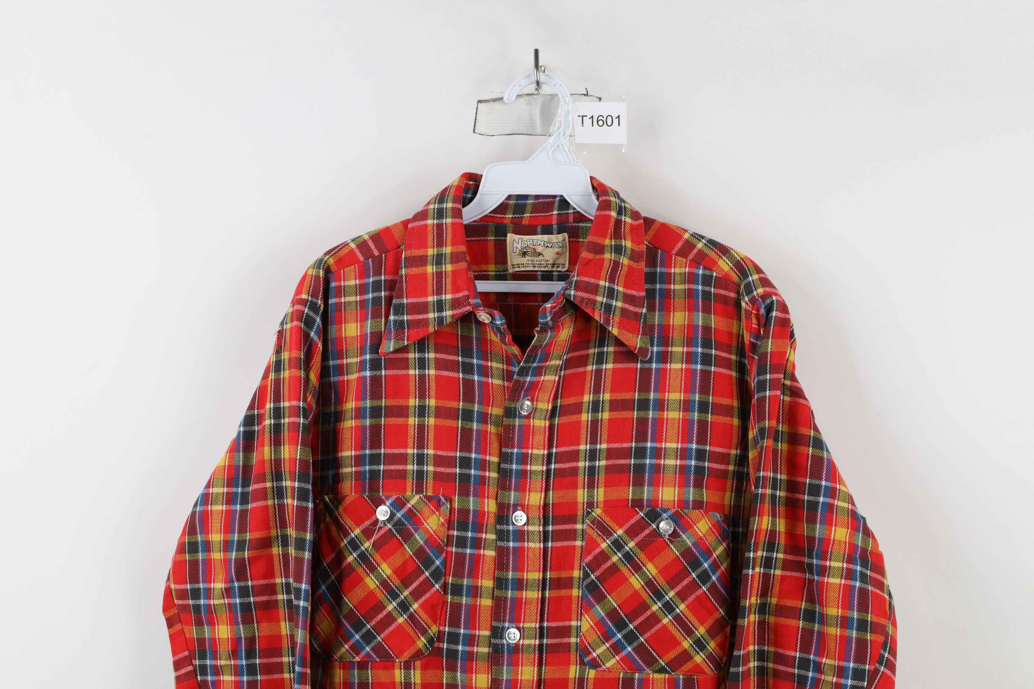 Vintage Vintage 70s Streetwear Collared Button Shirt Plaid USA Size US M / EU 48-50 / 2 - 2 Thumbnail