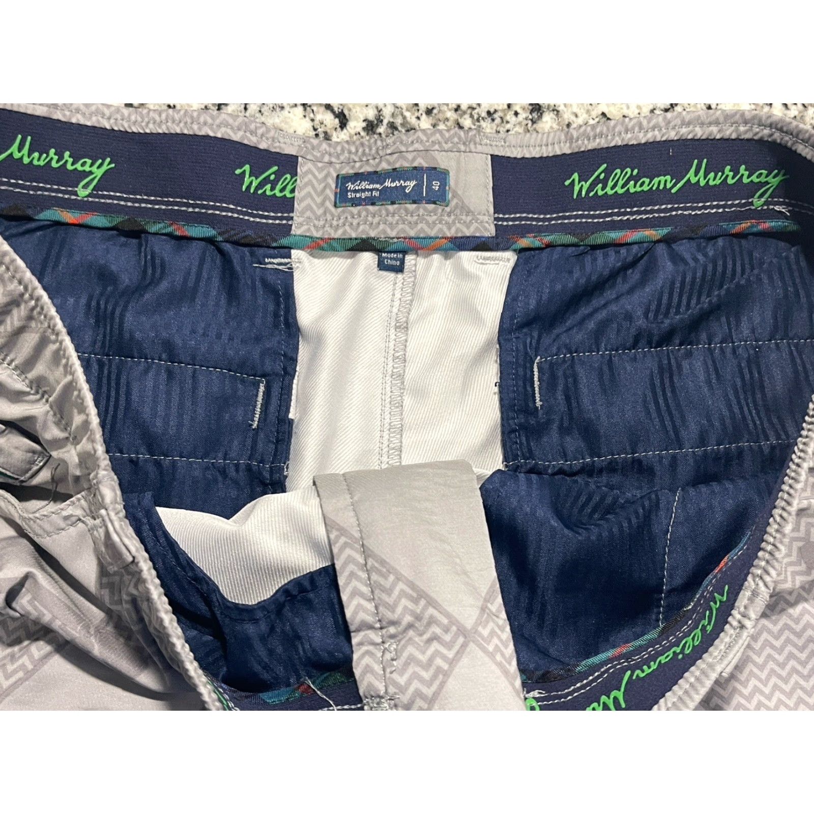 Vintage William Murray Golf Shorts Mens 40x11 Gray Straight Fit Chino Tartan Trim Size US 40 / EU 56 - 5 Thumbnail