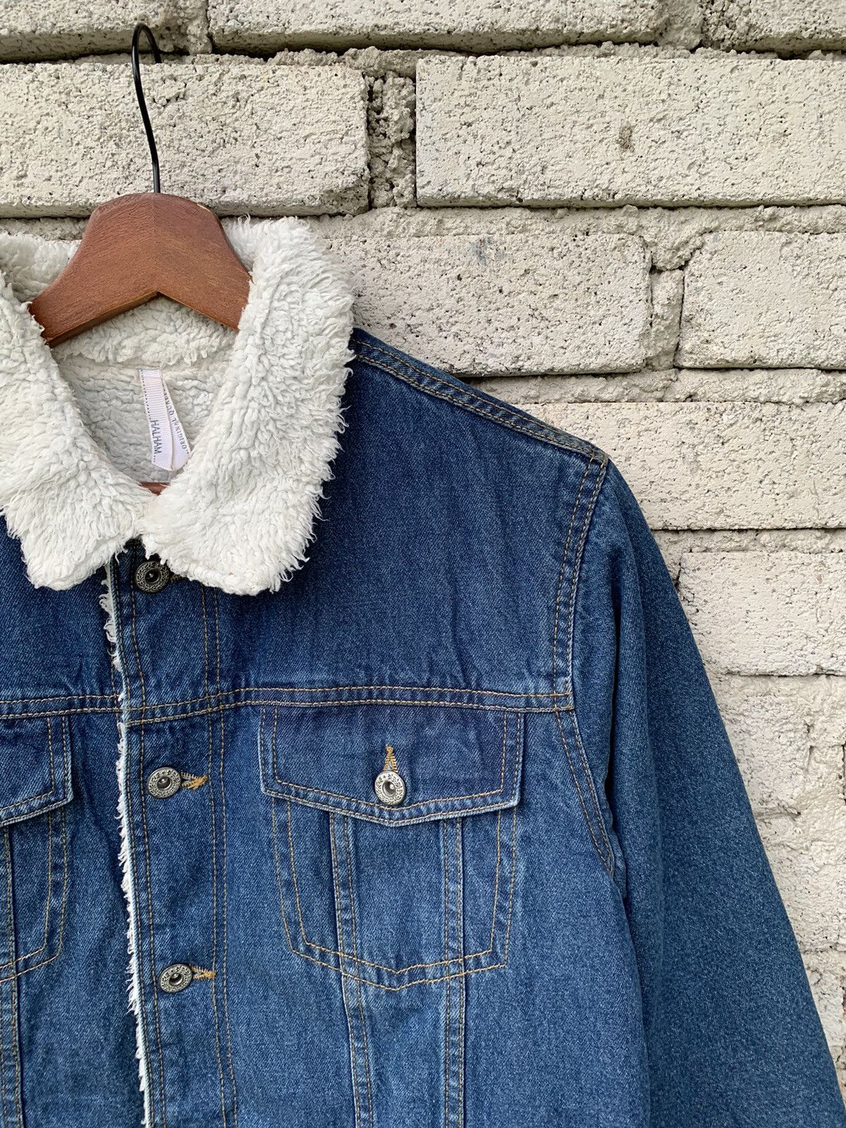 Japanese Brand × Other 🔥Steals🔥 HALHAM Denim Sherpa Lined Jacket Size US L / EU 52-54 / 3 - 6 Thumbnail
