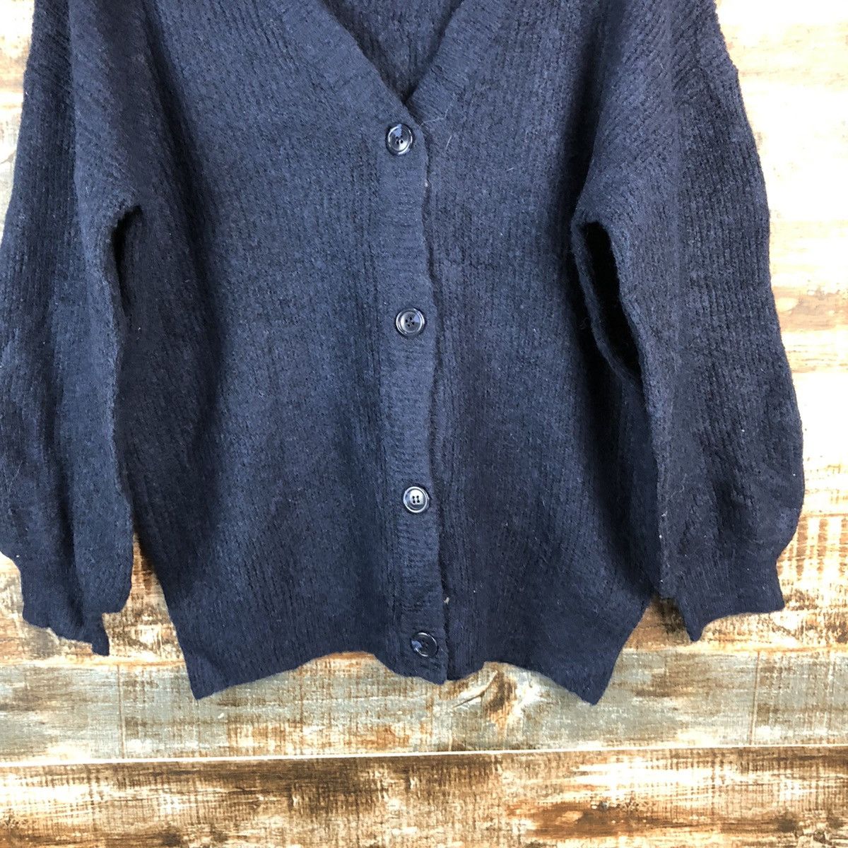 Japanese Brand Colza Dark Blue Cardigan Knitwear #A2201 Size US M / EU 48-50 / 2 - 6 Thumbnail