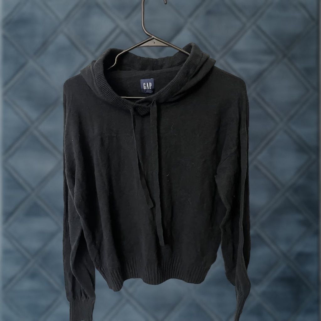 Gap Gap Women's Black Hoodie Sweatshirt Pullover Activewear Large Long Sleeve with Pockets Size L / US 10 / IT 46 - 1 Thumbnail